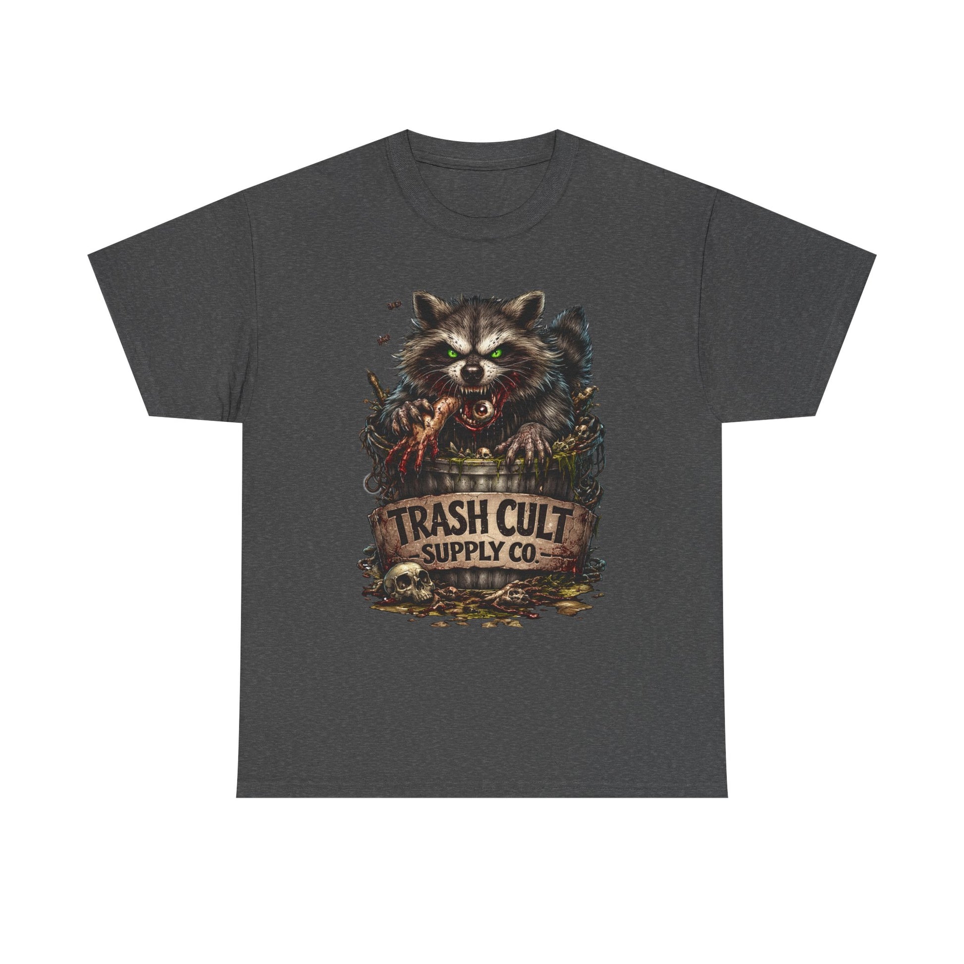 Raccoon 'Trash Cult Supply Co.' Graphic Tee — Vintage Grunge Animal Streetwear