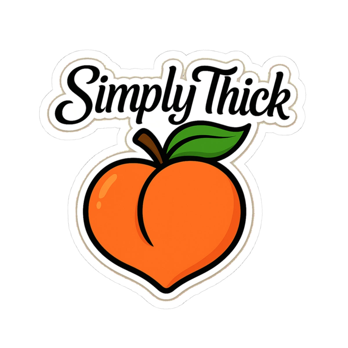 Simply Thick Peach Kiss-Cut Stickers - Fun and Whimsical Decor for Laptops, Water Bottles, Journals, Gifts, and More