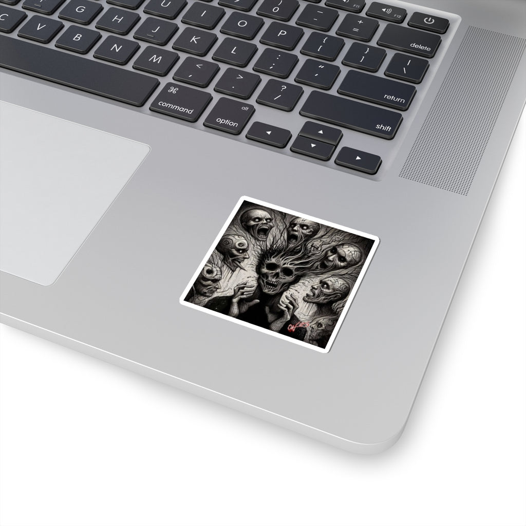 Xian Allen x Trash Cult Sticker – “Voices in the Void” | Screaming Skull Horror Kiss Cut Decal