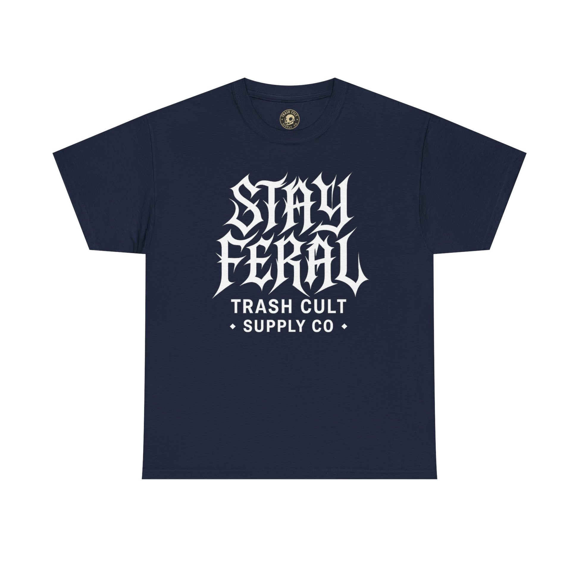 Unisex Heavy Cotton Tee - Stay Feral Graphic Tee, Streetwear Shirt, Gift for Wild Spirits, Eco-Friendly Casualwear, Summer Fashion