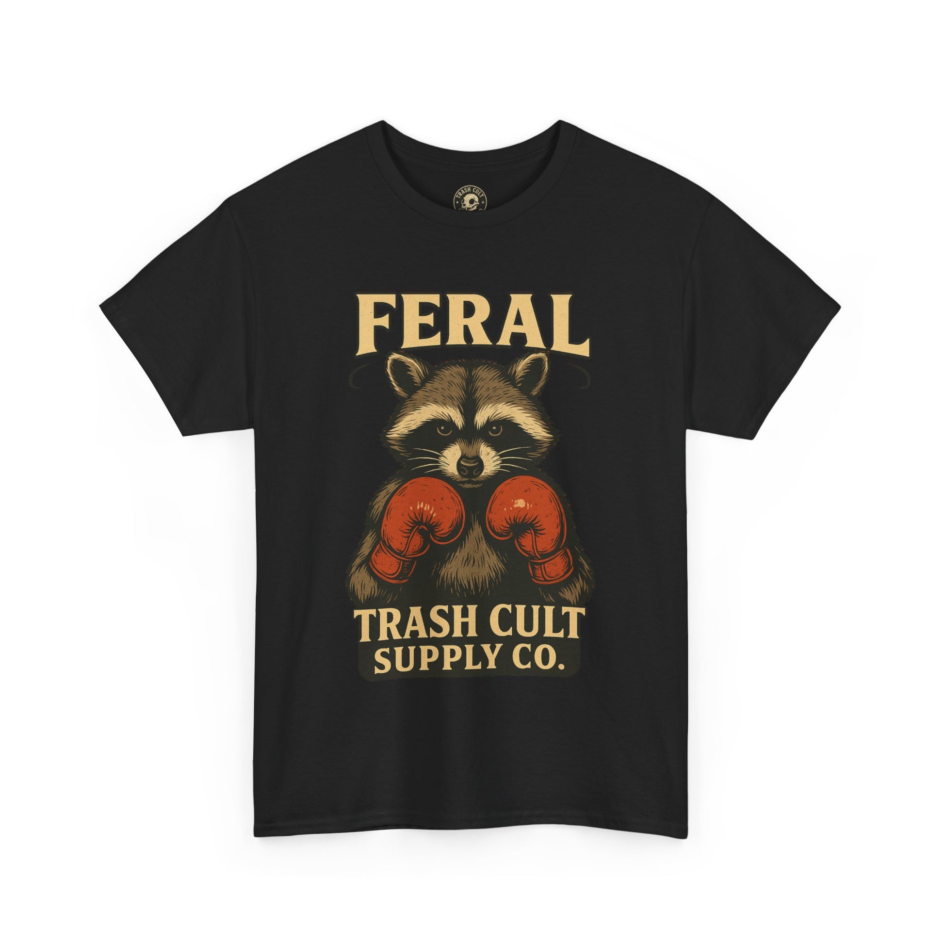 Feral Raccoon Tee - Unisex Heavy Cotton Tee, Cute Animal Shirt, Trendy Graphic Tee, Fun Gift for Animal Lovers, Casual Everyday Wear