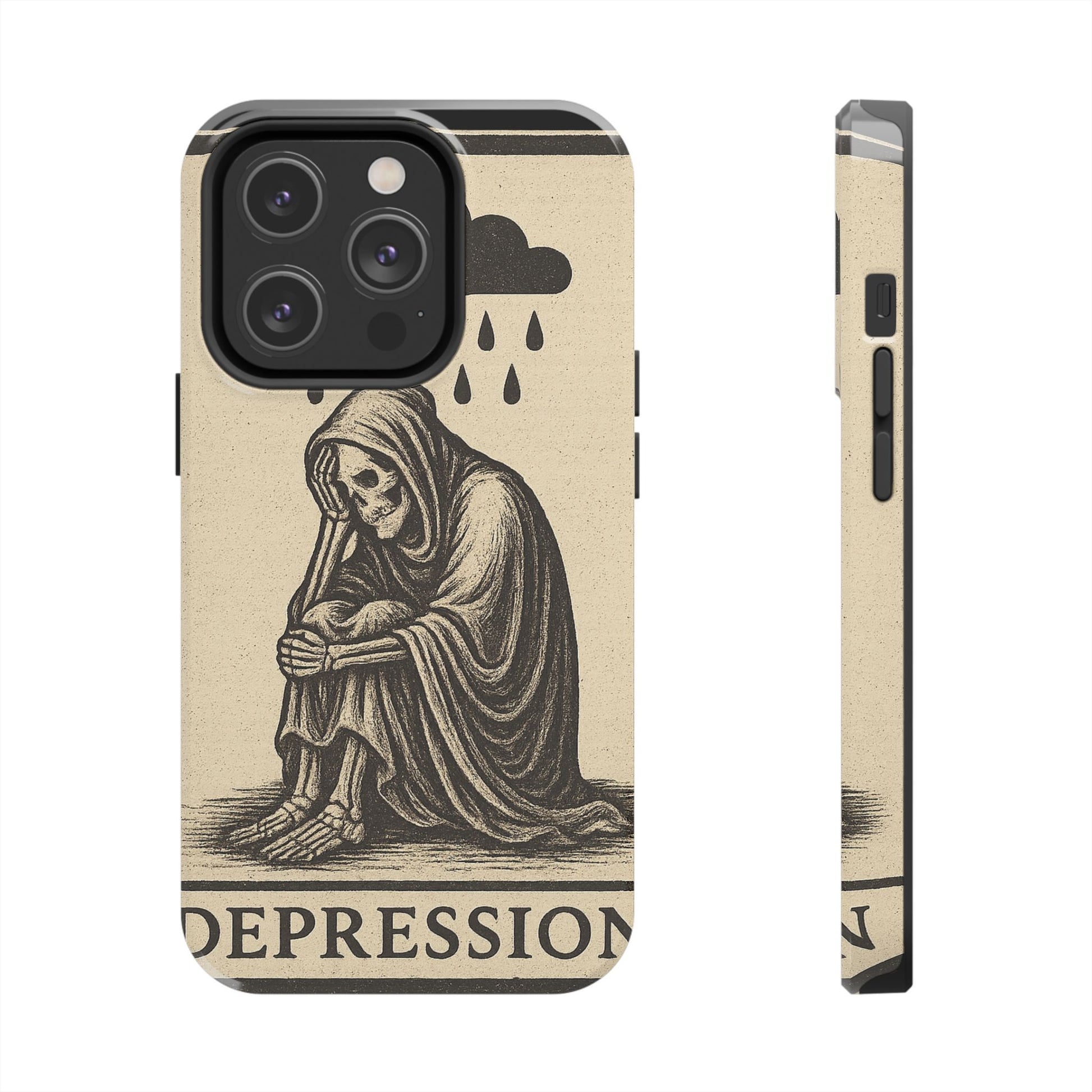 Dark Humor Phone Case, Goth iPhone Cover, Macabre Gift, Depression Art Case, Unique Phone Protector