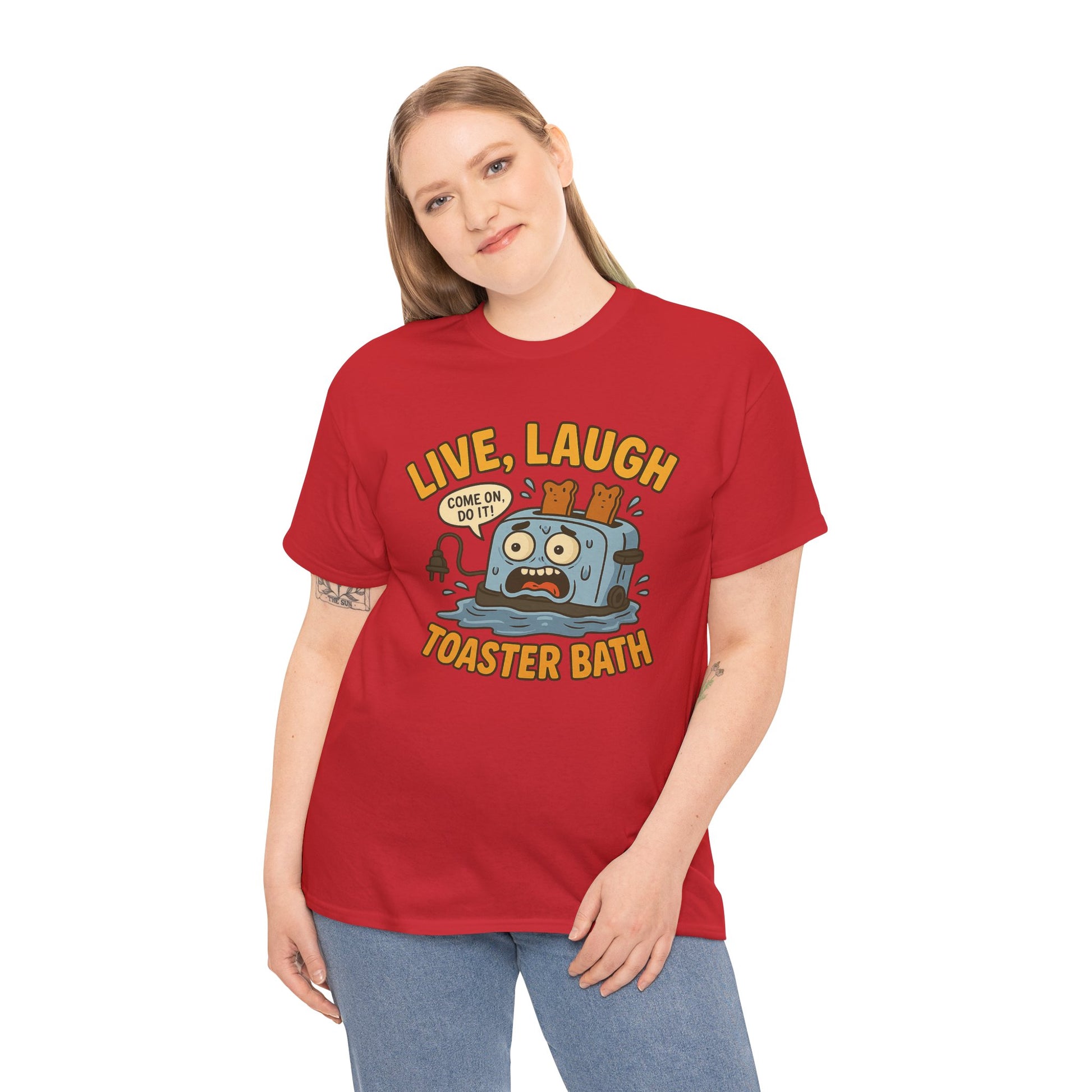 Funny Toaster Bath Tee, Humorous Unisex Shirt, Gift for Friends, Lightweight Cotton Tee, Birthday Party Outfit