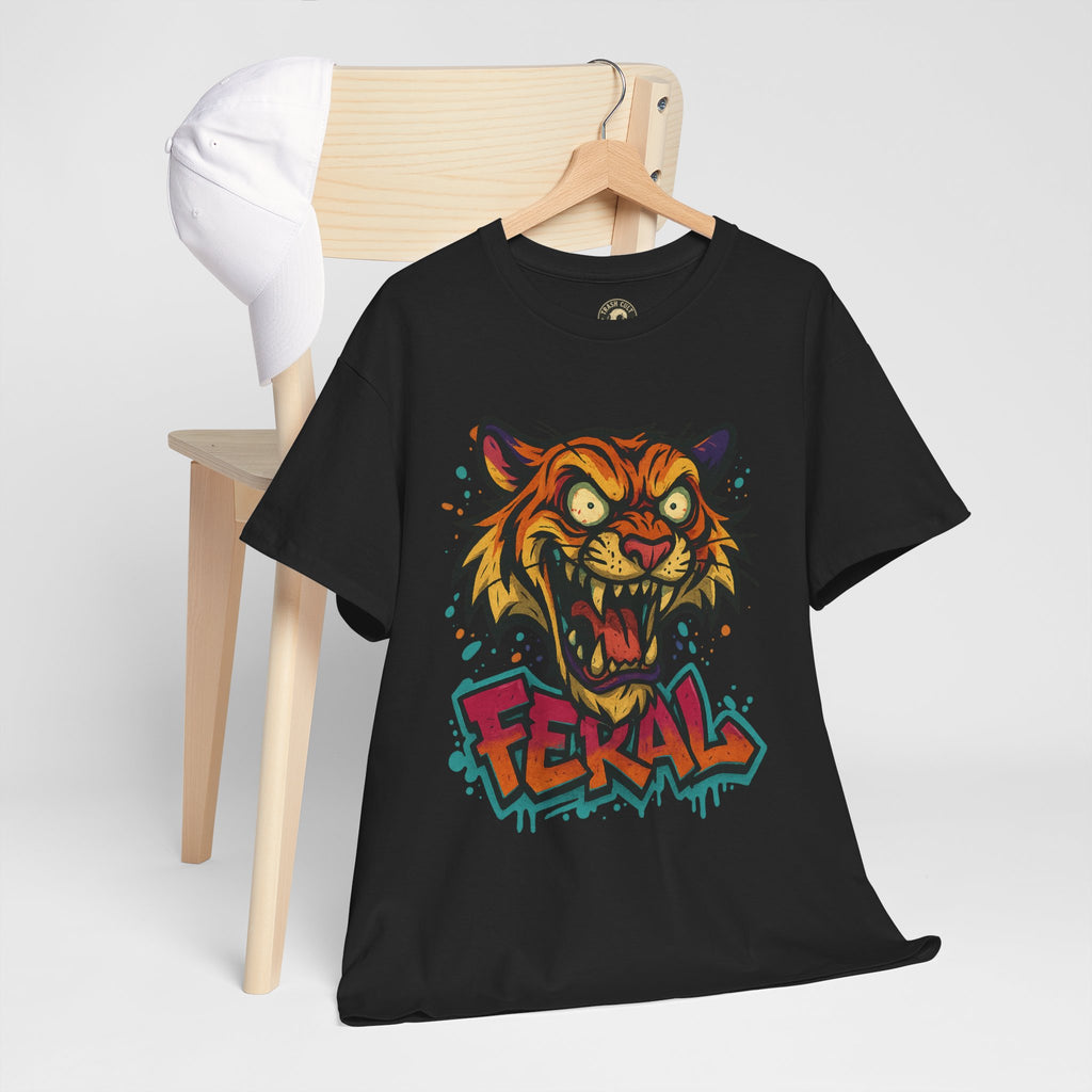 Feral Tiger Graphic Tee, Custom Artwork Shirt, Vintage Style T-Shirt, Casual Wear, Unique Gift for Animal Lovers