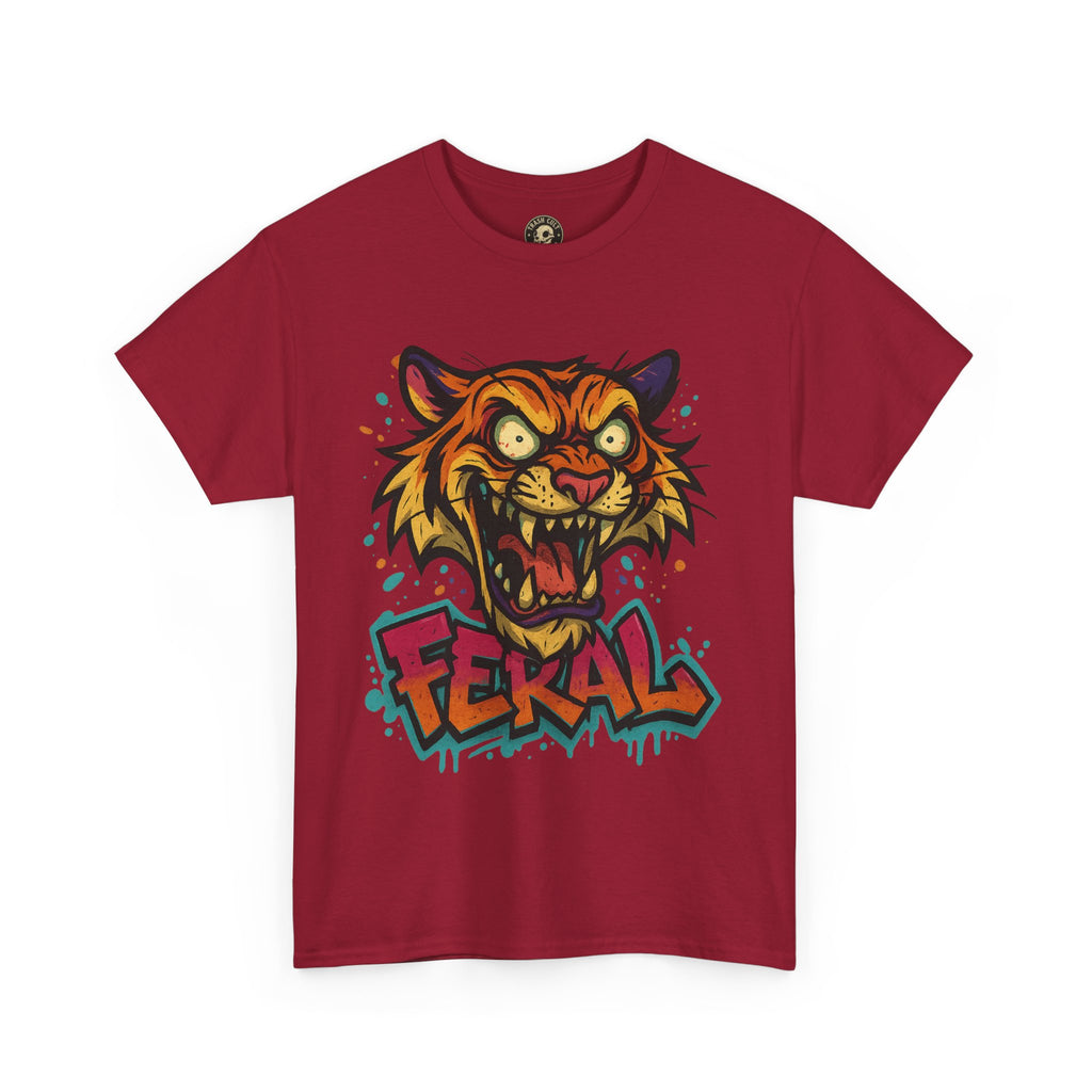 Feral Tiger Graphic Tee, Custom Artwork Shirt, Vintage Style T-Shirt, Casual Wear, Unique Gift for Animal Lovers