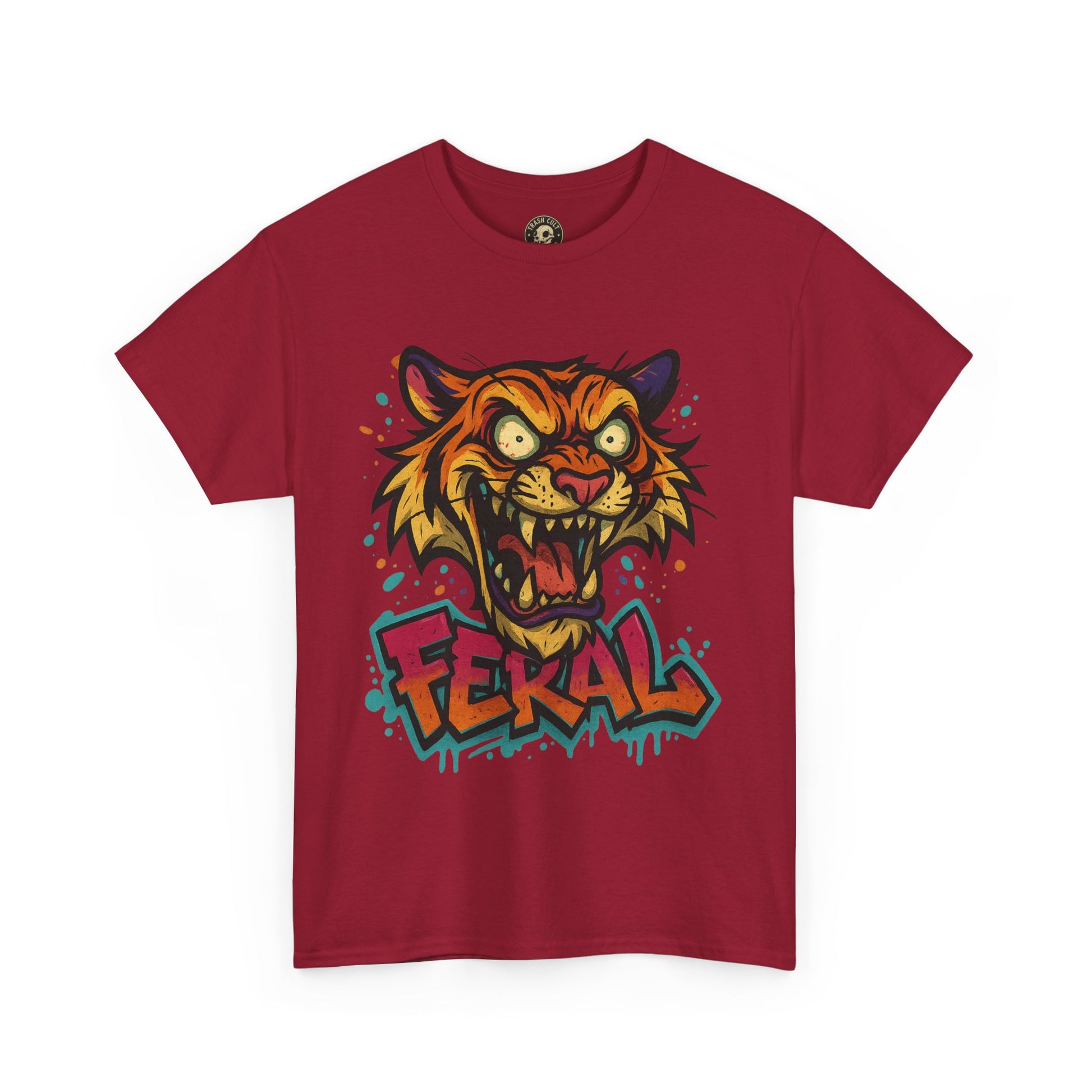 Feral Tiger Graphic Tee, Custom Artwork Shirt, Vintage Style T-Shirt, Casual Wear, Unique Gift for Animal Lovers