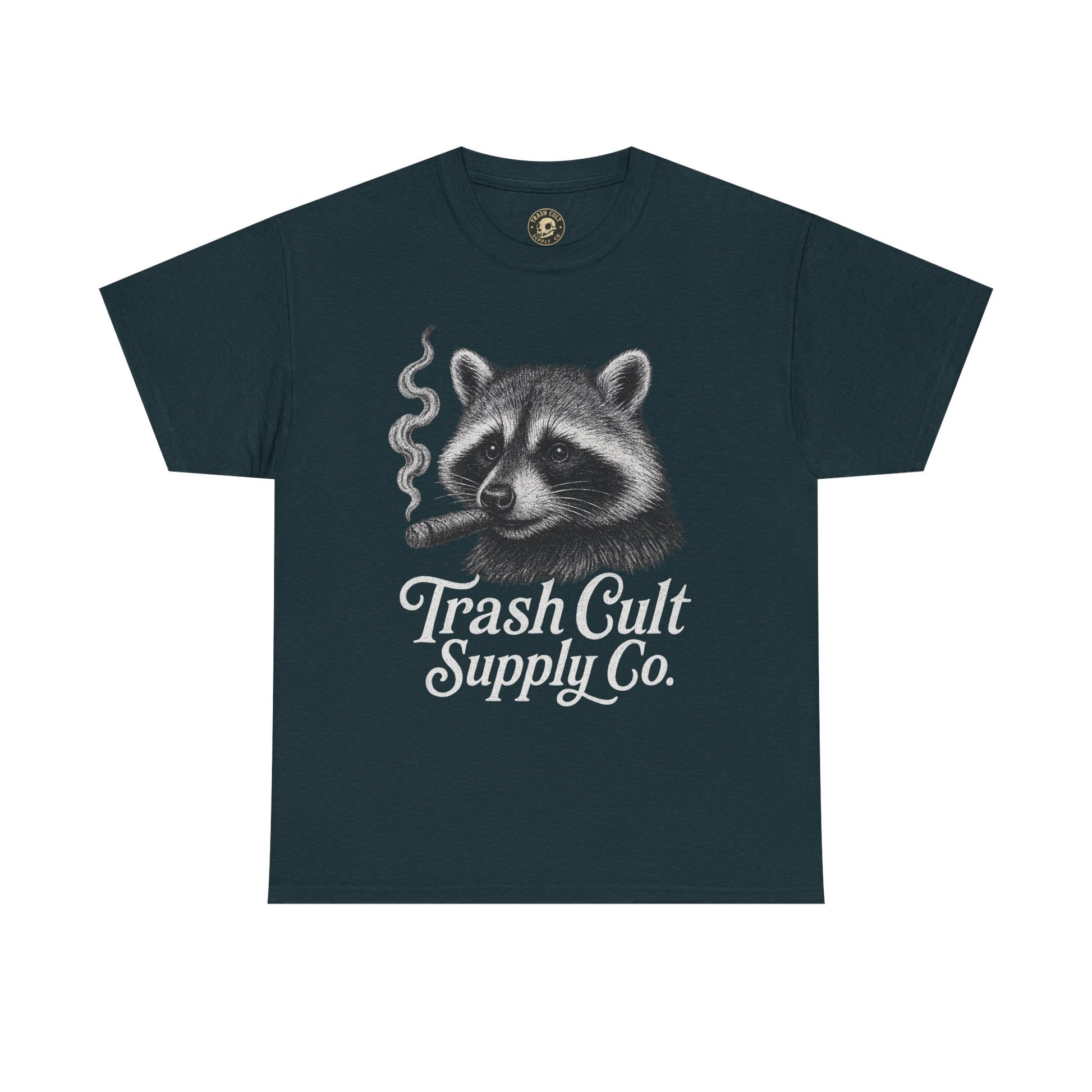Monochrome Raccoon Cigar Shirt – Trash Cult Supply Co. | Gildan 5000 Tee