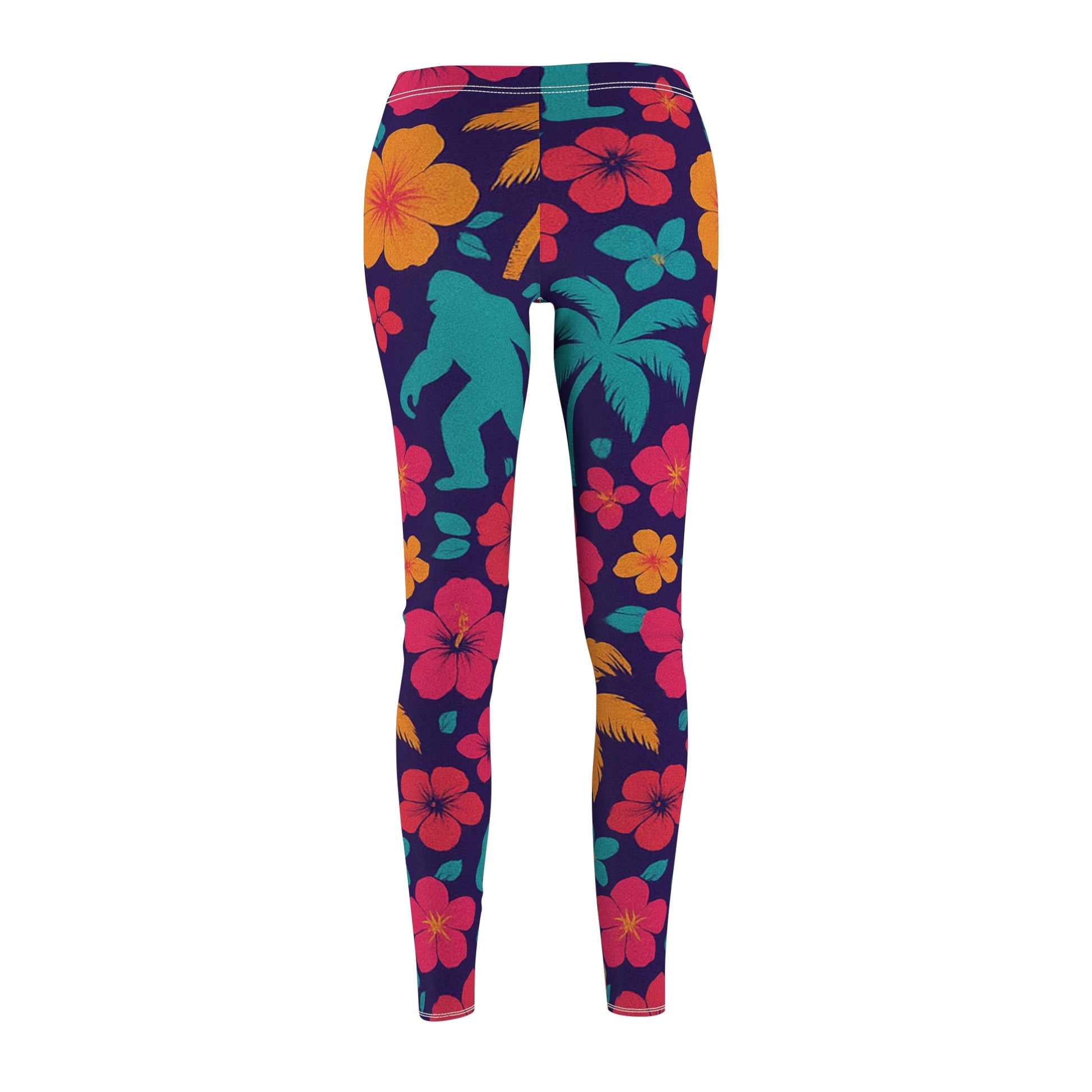 Bigfoot Tropical Leggings – Retro Hawaiian All-Over Print for Bold Style & Comfort