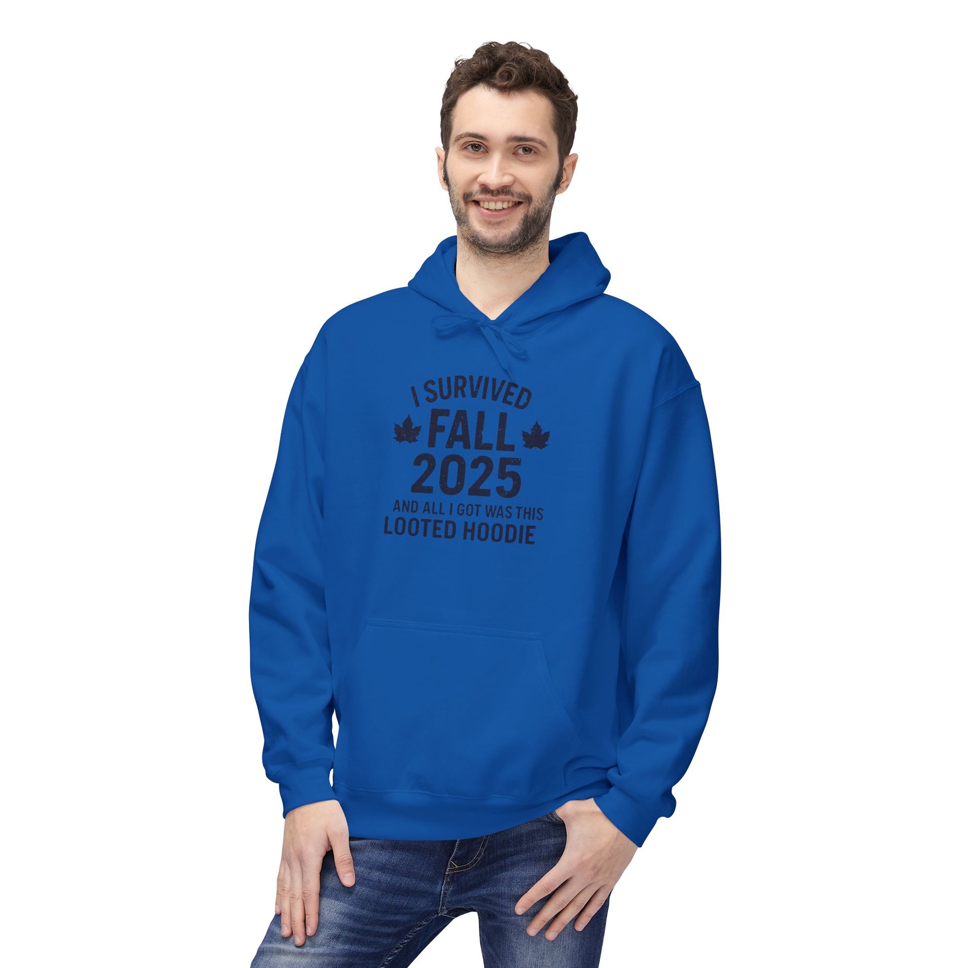 I Survived Fall 2025 Hoodie – Looted Hoodie Meme Sweatshirt – Fall of Humanity Collection – Trash Cult Supply Co.