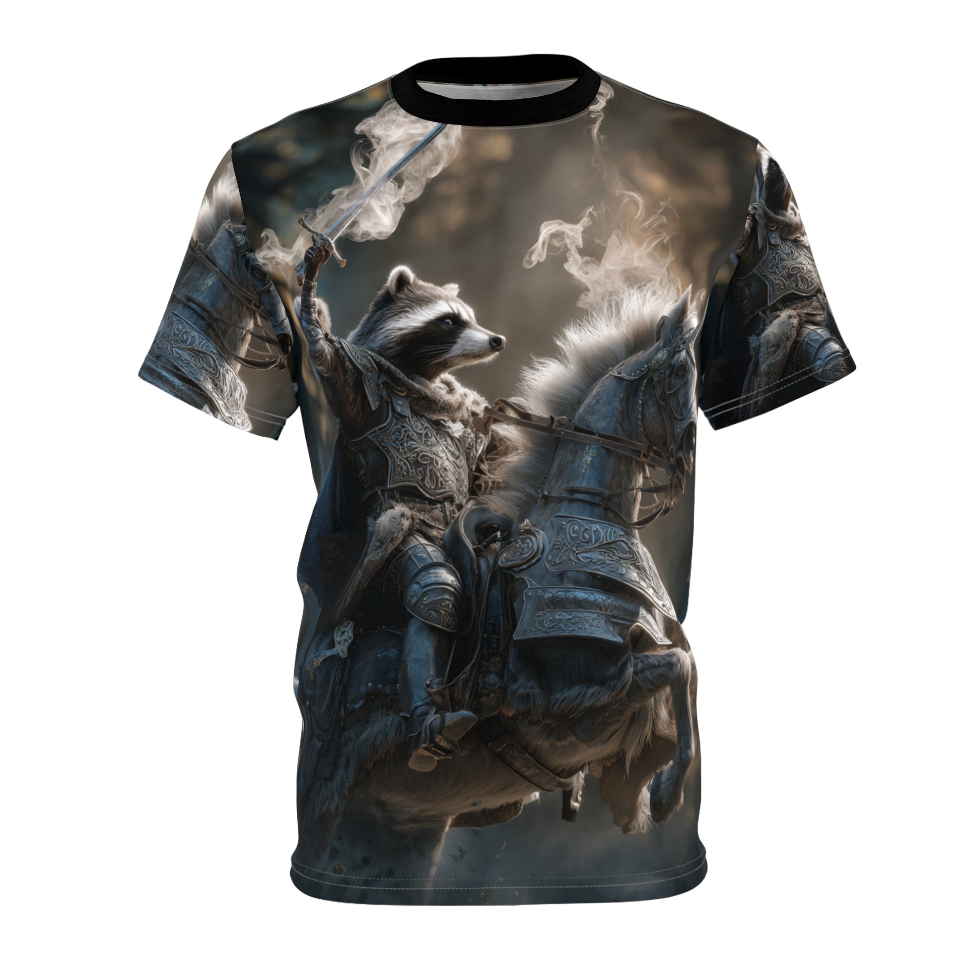 Fantasy Warrior Tee, Unisex Graphic T-Shirt, Animal Knight Apparel, Unique Costume Shirt, Gift for Gamers, Medieval Style Top