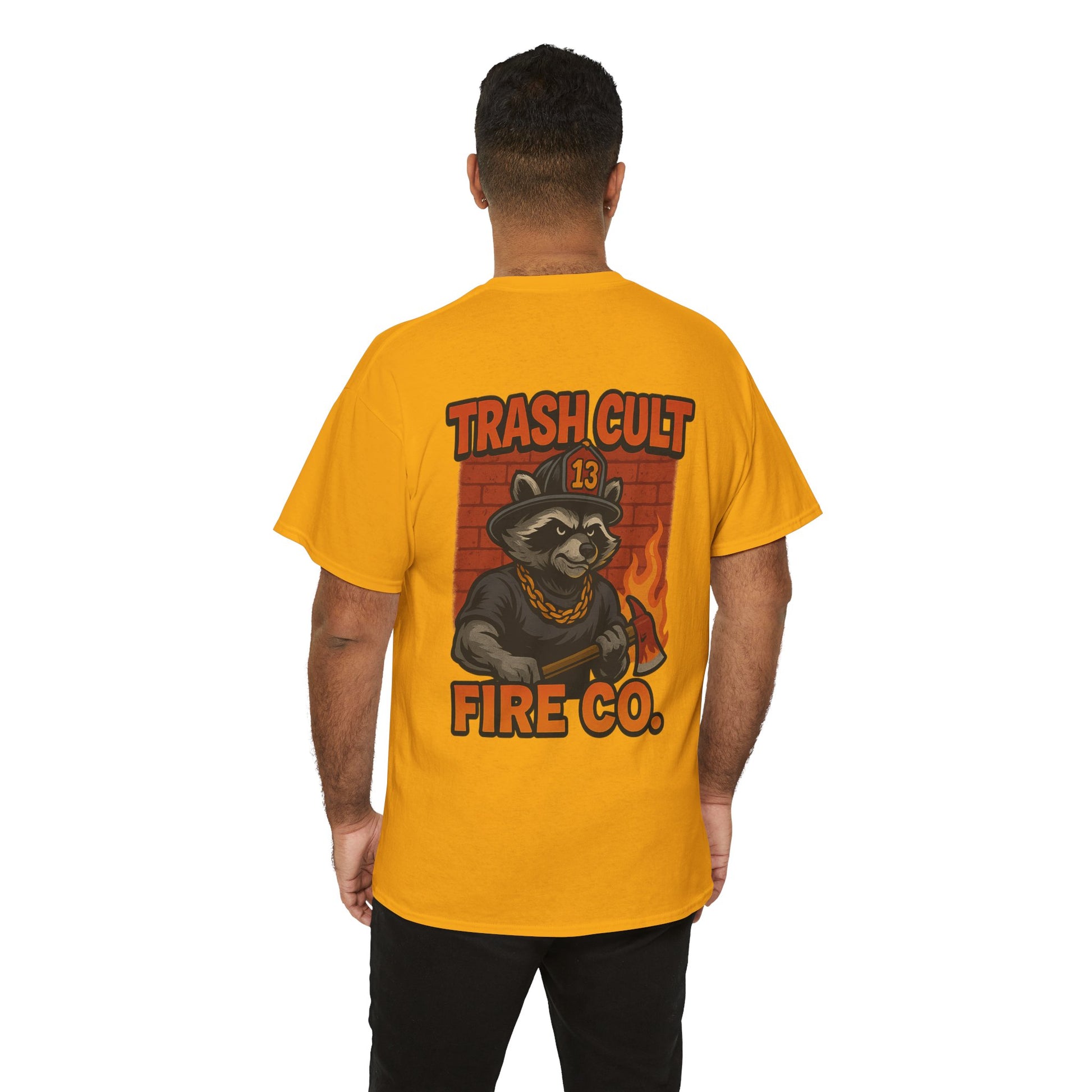 Trash Cult Fire Co. Unisex Tee - Quirky Raccoon Design, Fun Gift, Casual Wear, Firefighter Humor, Unique Apparel