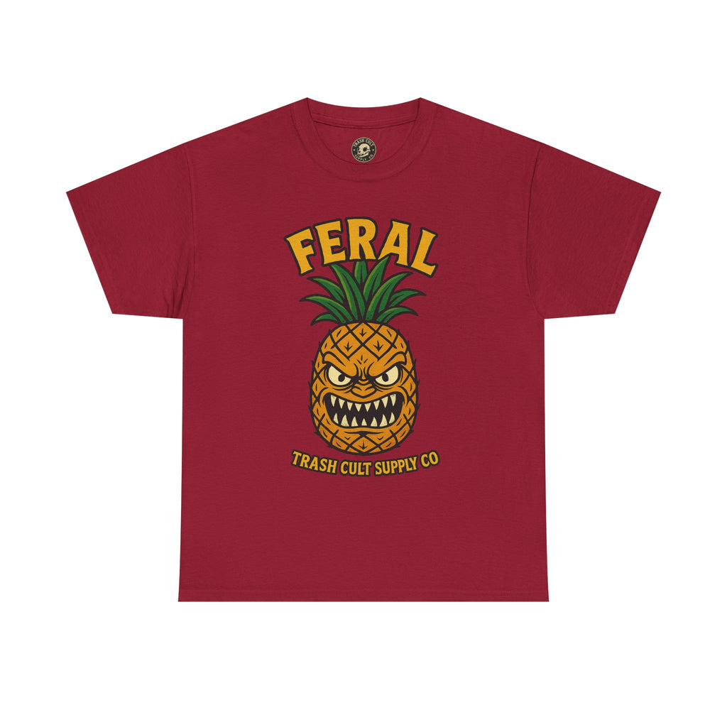 Feral Evil Pineapple Shirt – Aggressive Fruit Trashcore Tee – Gildan 5000 Unisex
