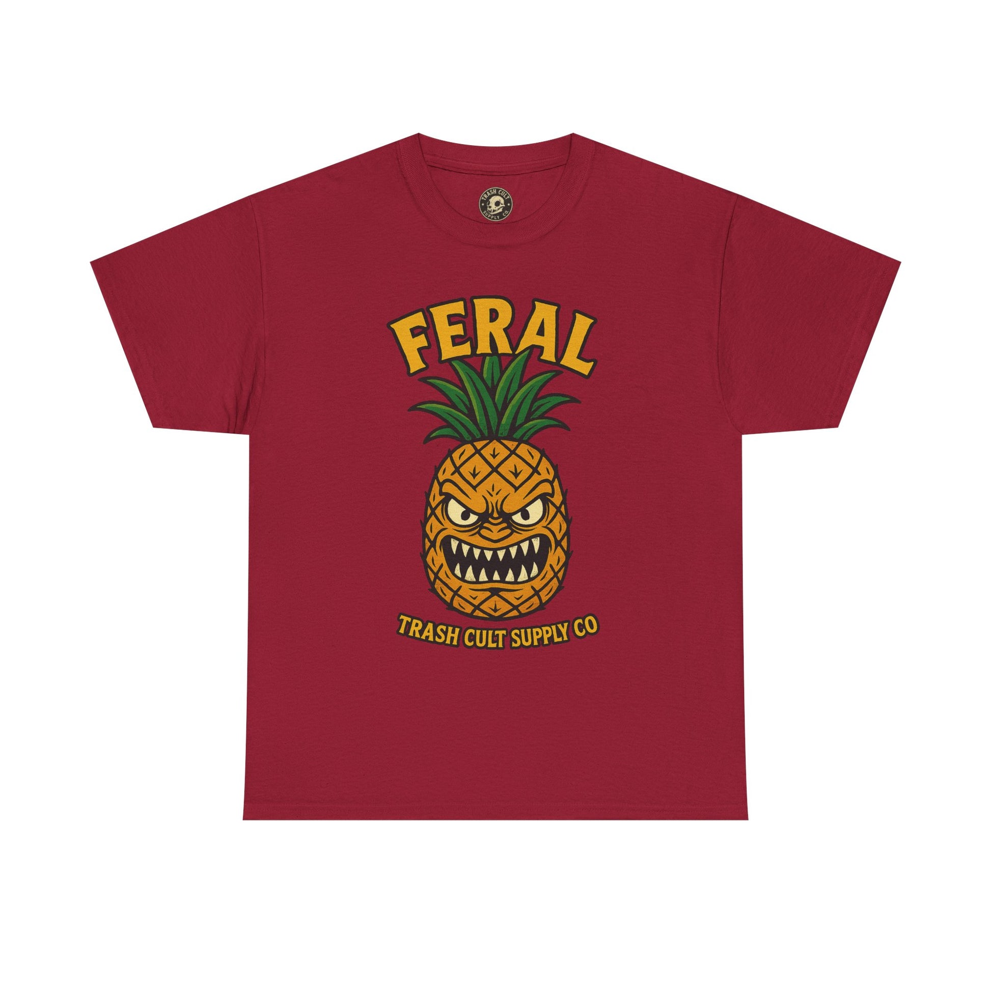Feral Evil Pineapple Shirt – Aggressive Fruit Trashcore Tee – Gildan 5000 Unisex