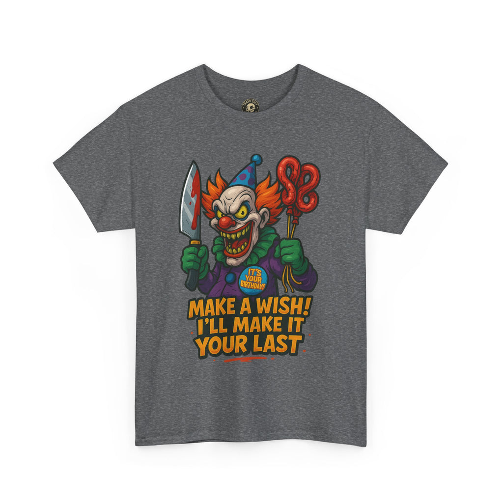 Creepy Clown Tee - Halloween Costume Shirt, Unisex Heavy Cotton Tee, Spooky Graphic Tee, Gag Gift, Horror Fan Apparel