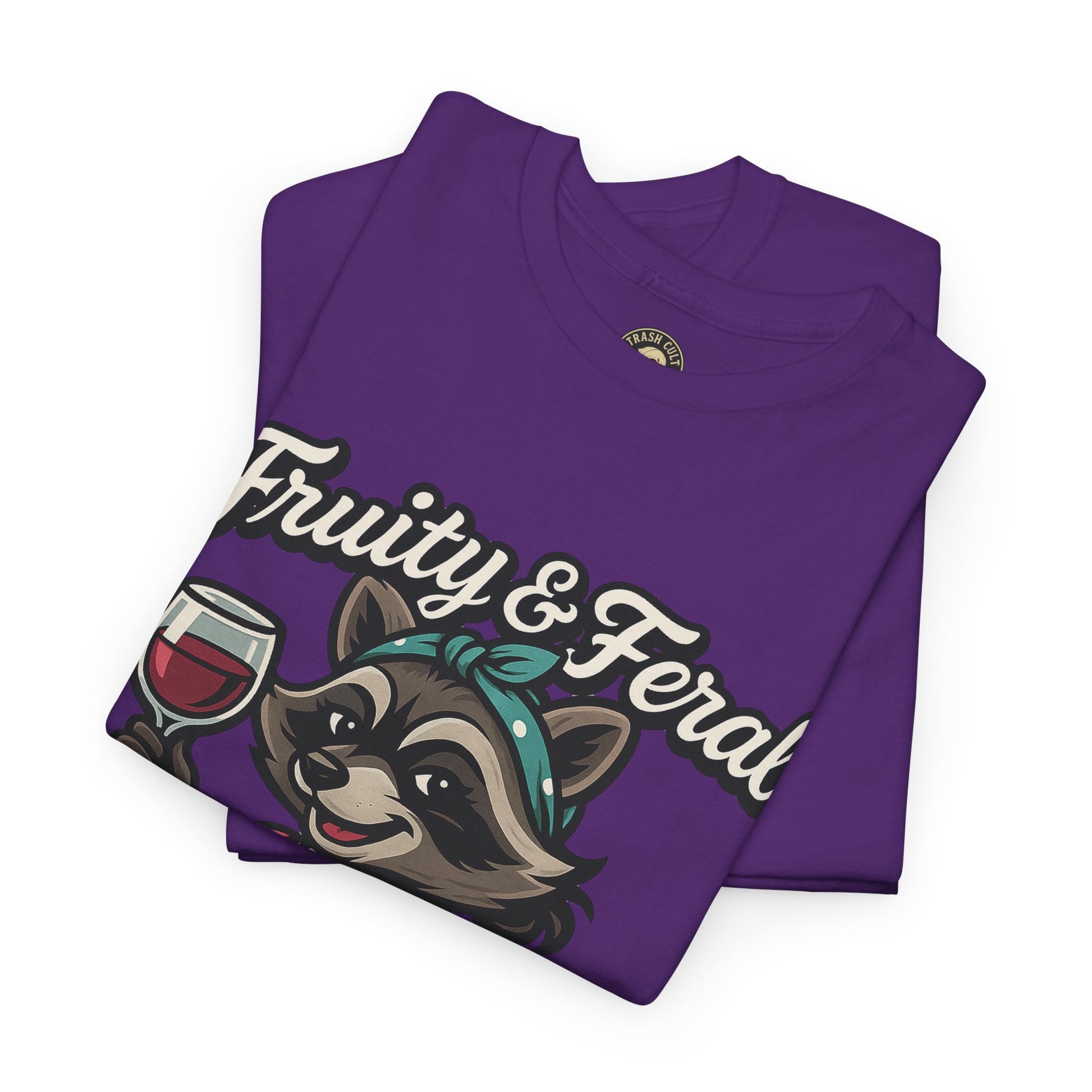 Fruity & Feral Raccoon Housewife Tee – Trash Cult Supply Co. on Gildan 5000