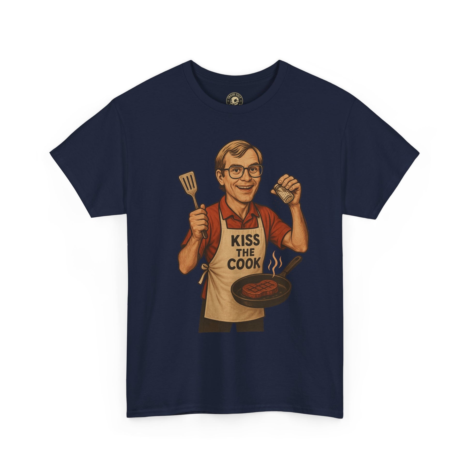 Kiss the Cook Dark Humor Chef Shirt – Creepy Retro Kitchen Parody