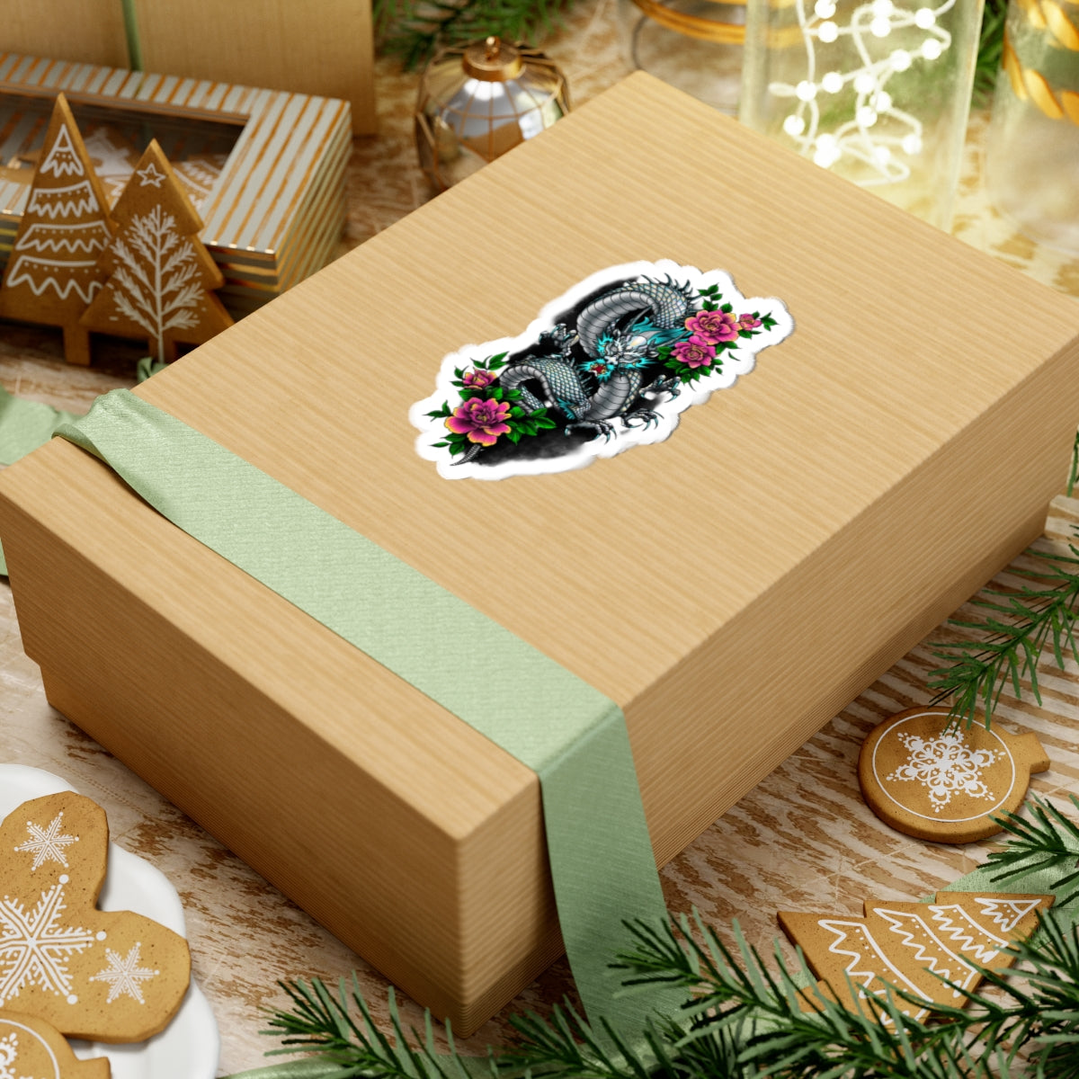 Mythic Dragon & Peony Sticker – Lara Davenport x Trash Cult