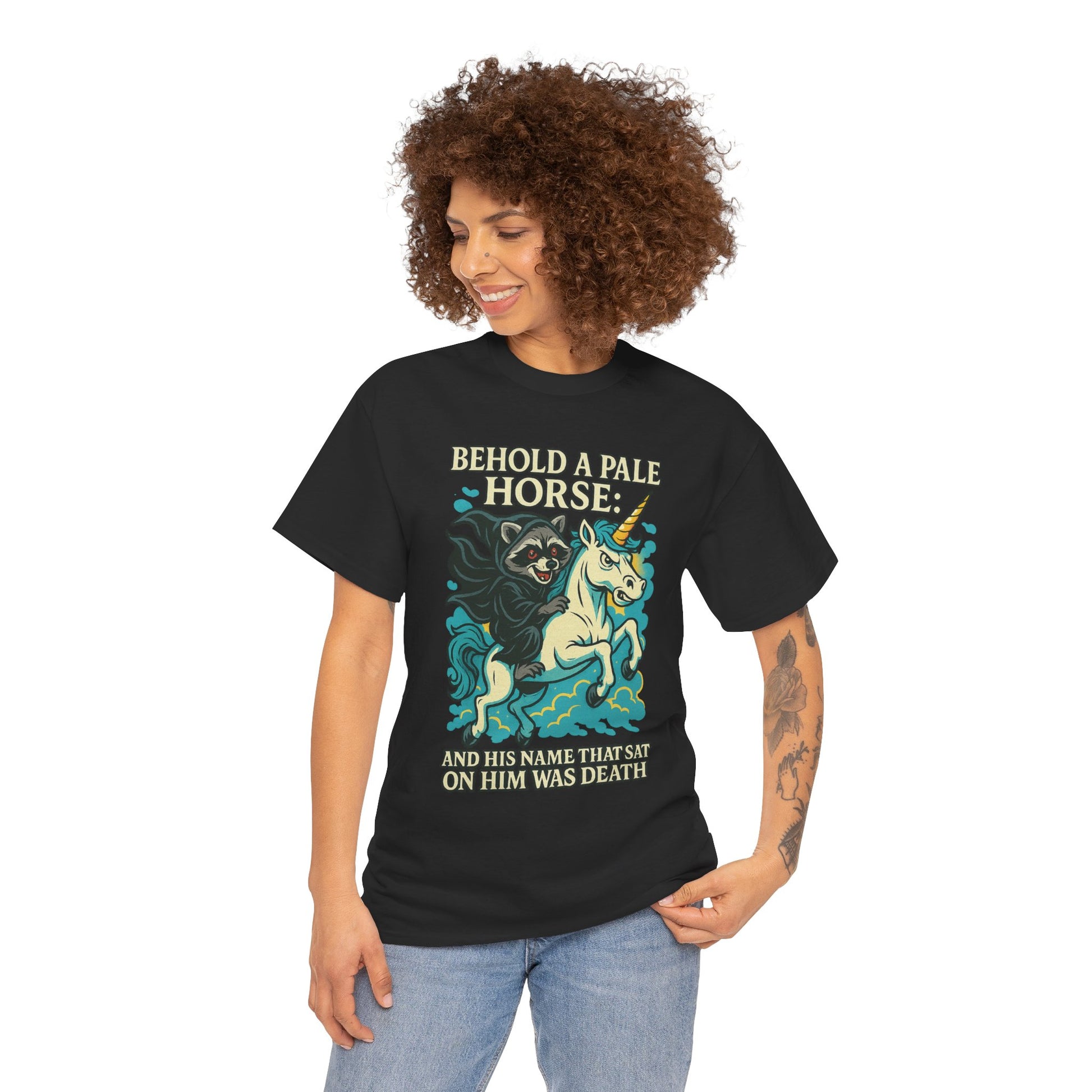Behold a Pale Horse – Raccoon of Death Shirt | Gildan 5000 Unisex Tee