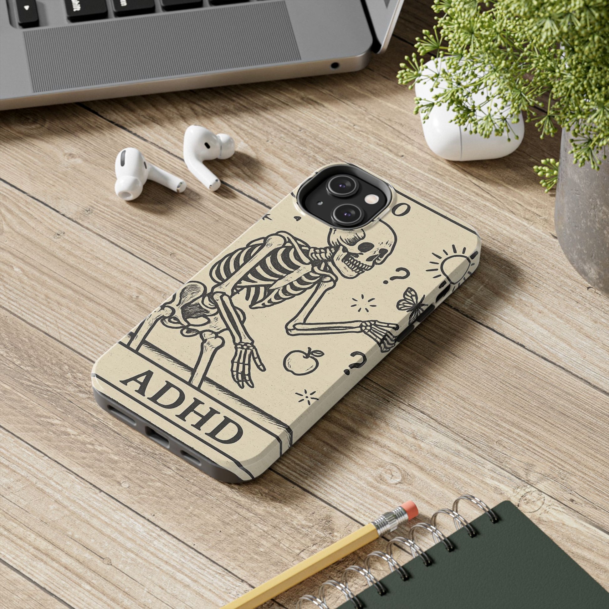 Skeleton ADHD Phone Cases, Unique Phone Cover, Funny ADHD Gift, Quirky Skeleton Design, Cool Accessories for Everyone
