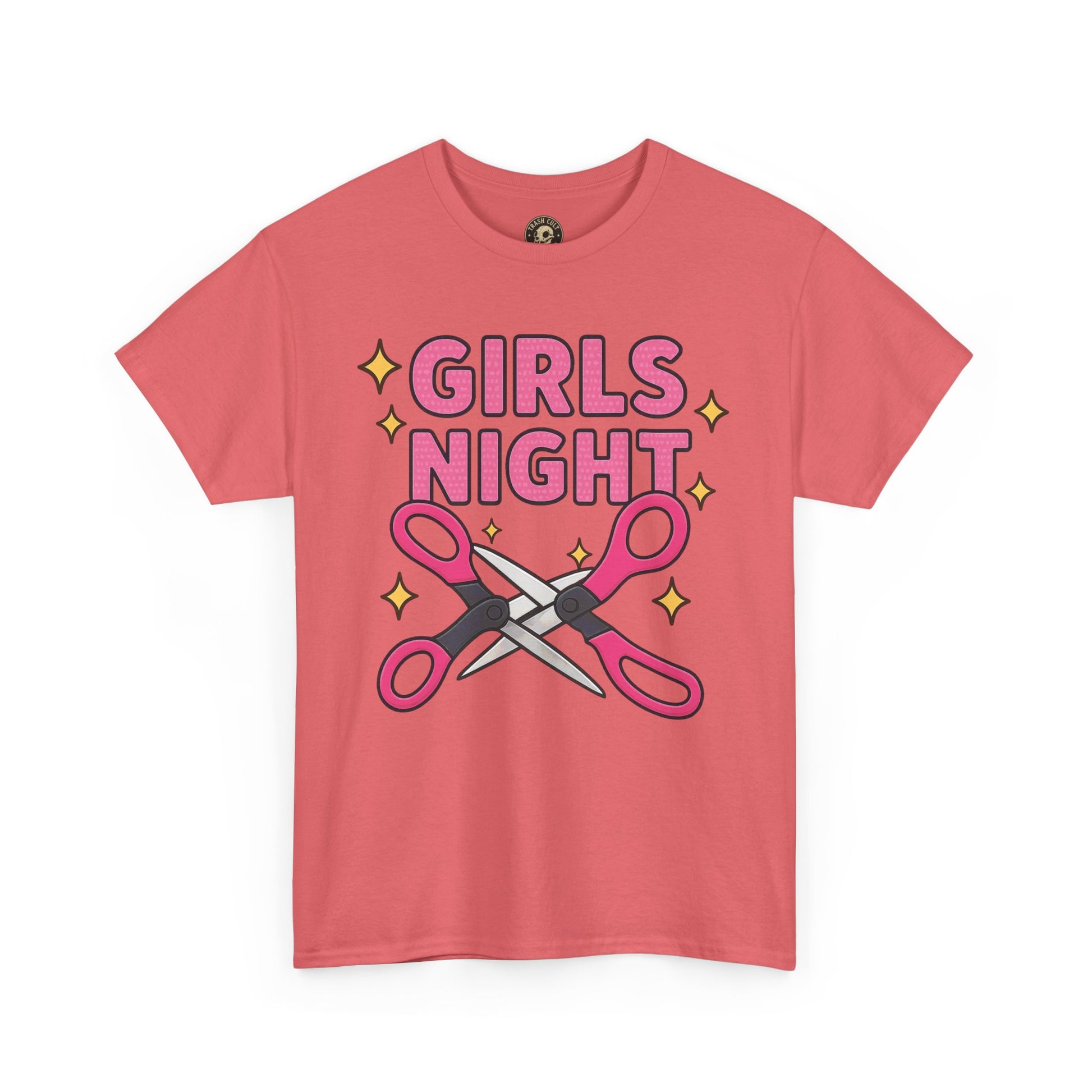 Funny Girls Night Shirt – Lesbian Humor Tee – Pink Scissors Graphic on Gildan 5000
