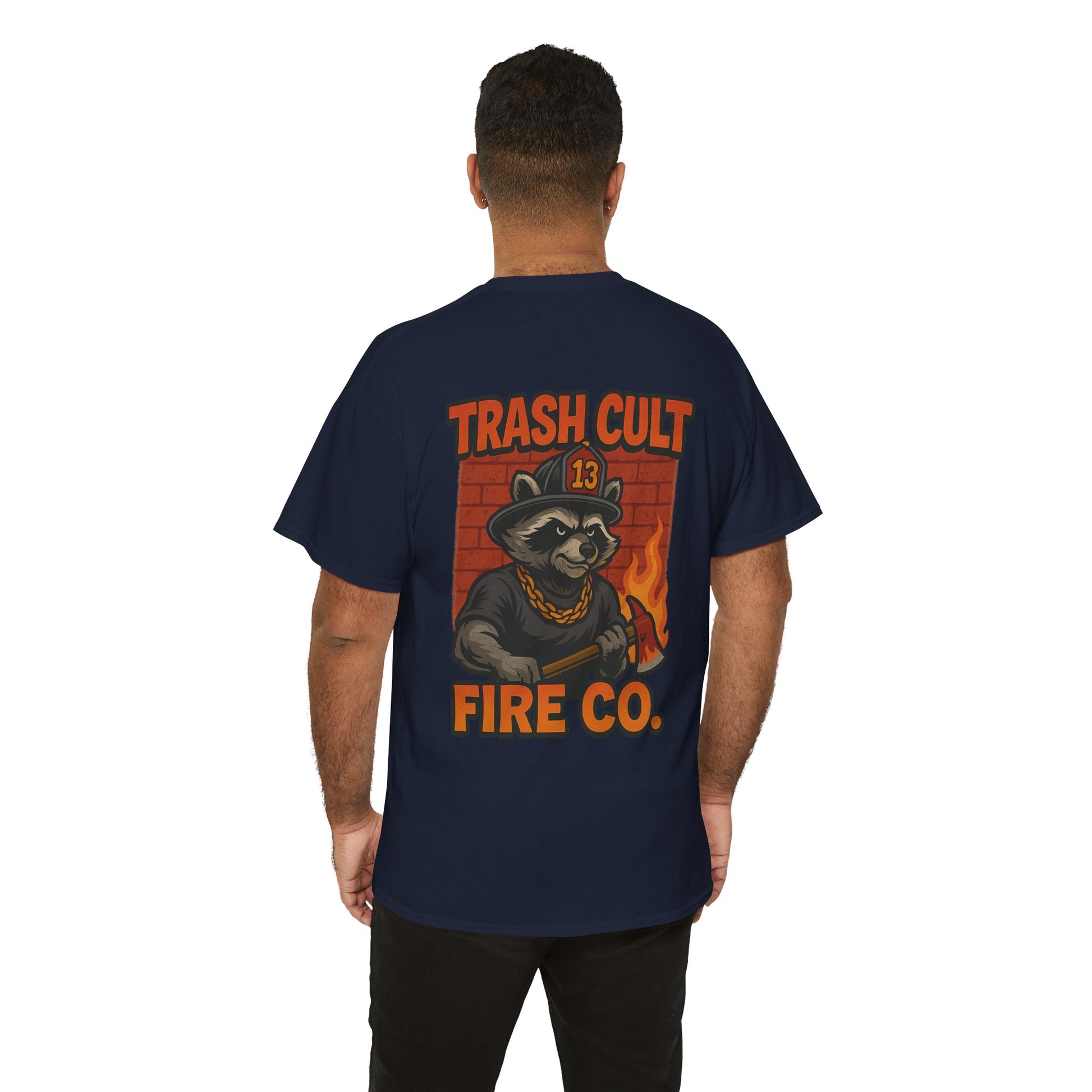 Trash Cult Fire Co. Unisex Tee - Quirky Raccoon Design, Fun Gift, Casual Wear, Firefighter Humor, Unique Apparel
