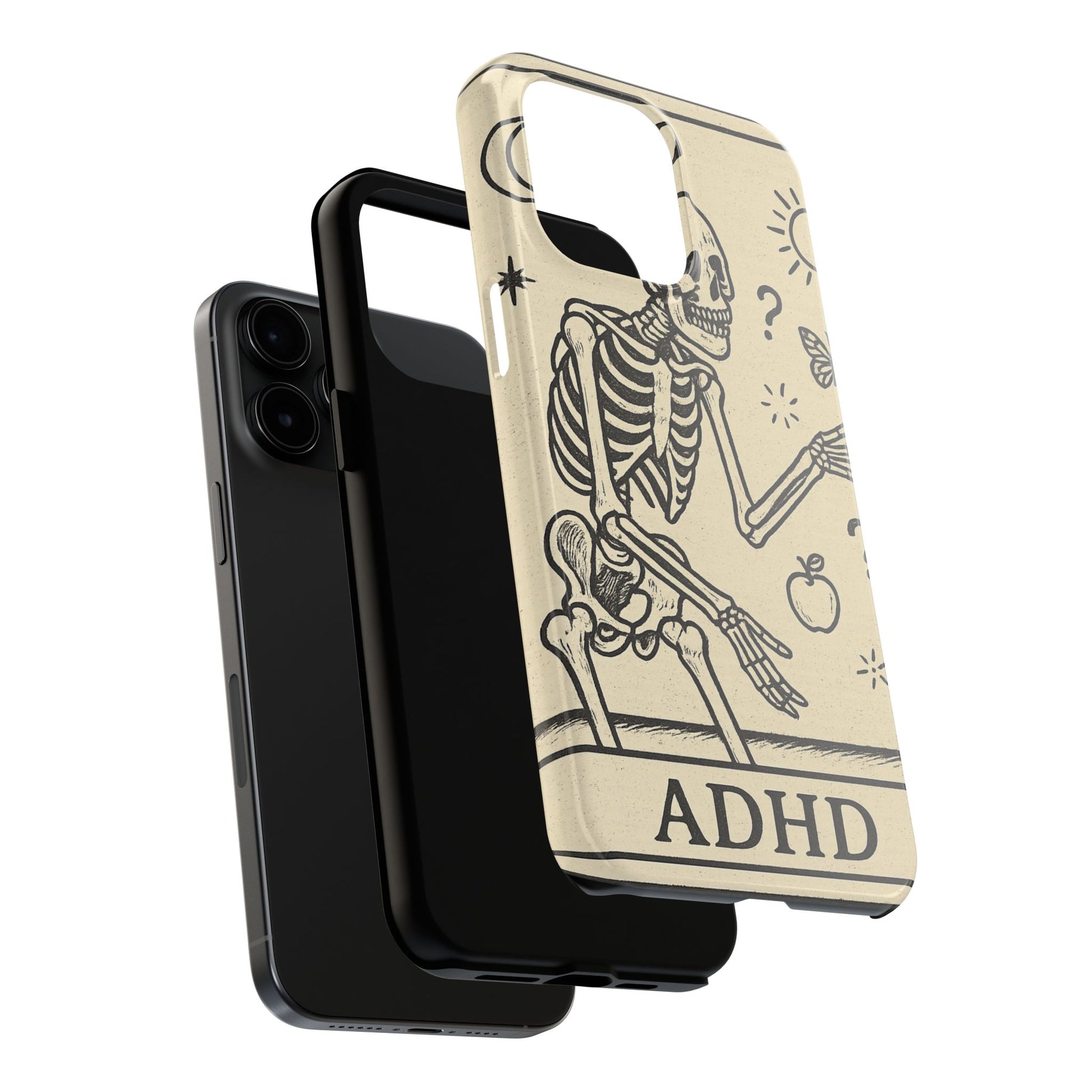 Skeleton ADHD Phone Cases, Unique Phone Cover, Funny ADHD Gift, Quirky Skeleton Design, Cool Accessories for Everyone
