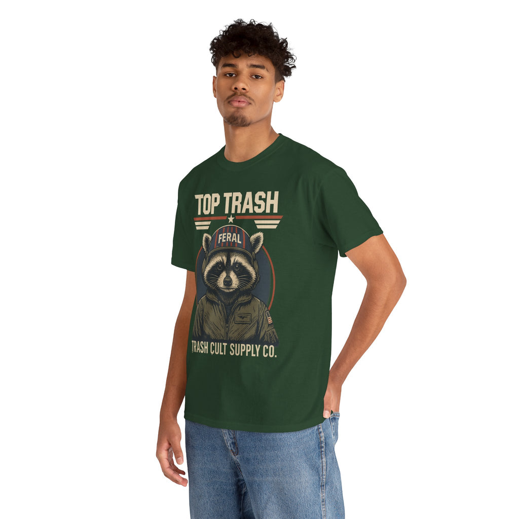 Feral Top Trash Raccoon Pilot Shirt – Trash Cult Supply Co. Parody Tee