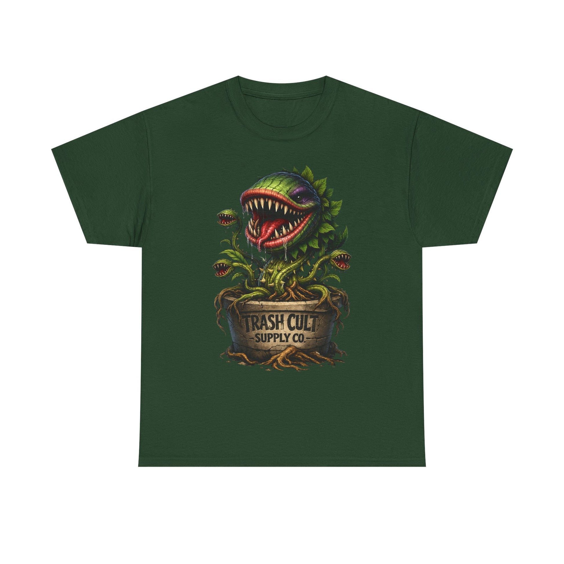 Carnivorous Plant Graphic Tee — "Trash Cult Supply Co." Potted Monster Shirt