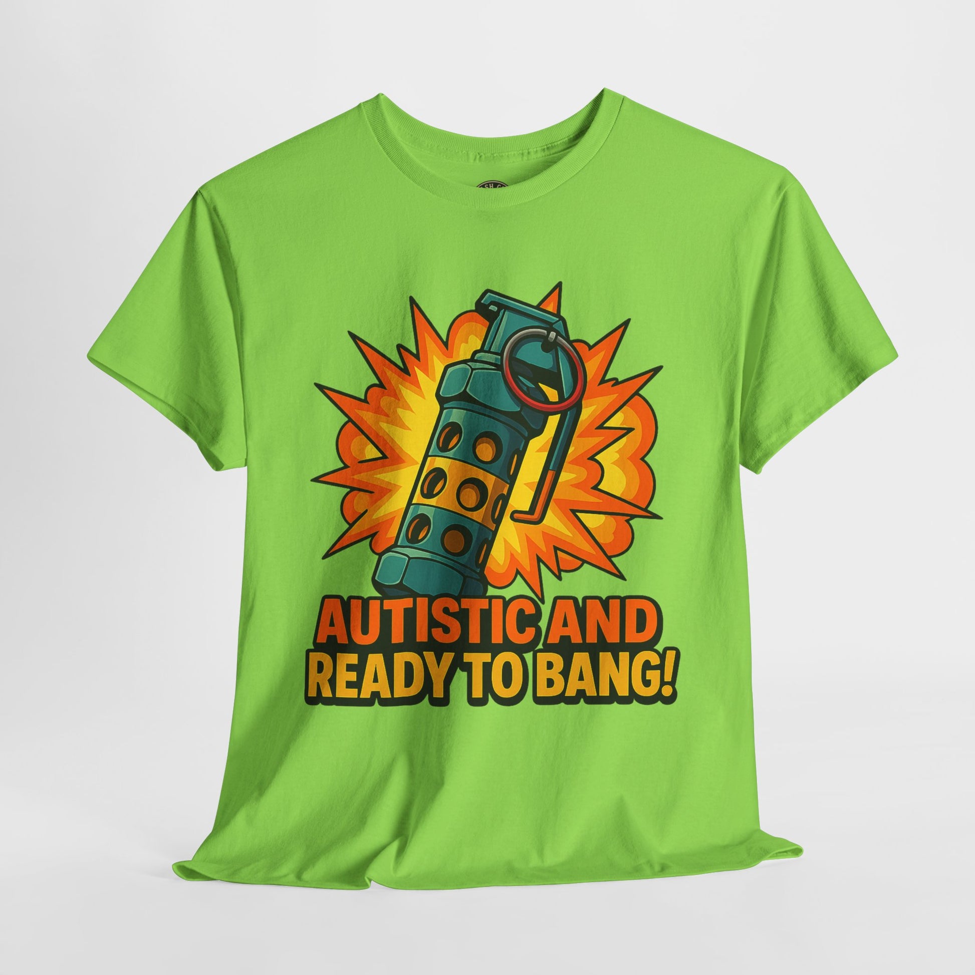 Autistic and Ready to Bang! Unisex Heavy Cotton Tee | Fun Graphic Tee, Autistic Pride, Gift for Autism Awareness, Casual Wear