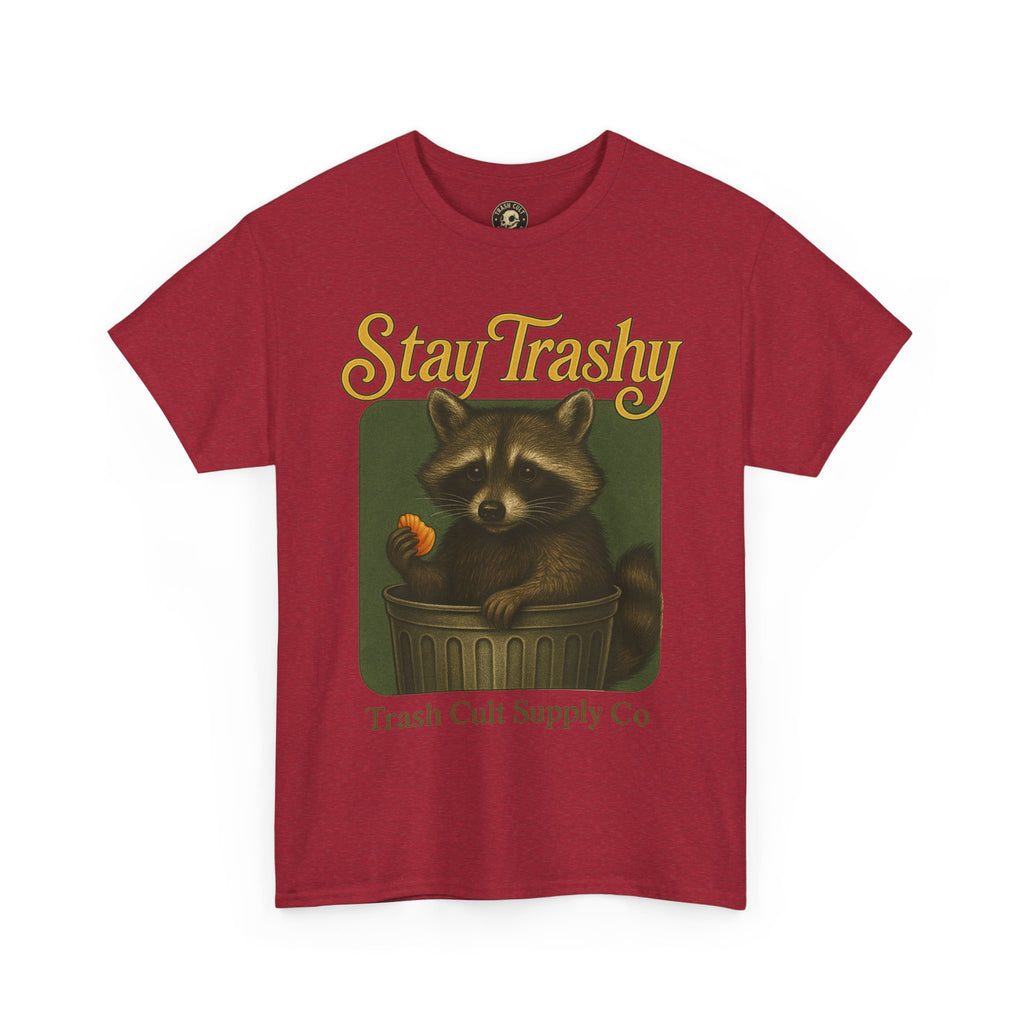 Stay Trashy Raccoon T-Shirt – Vintage-Style Cute Trash Panda | Trash Cult Supply Co | Gildan 5000