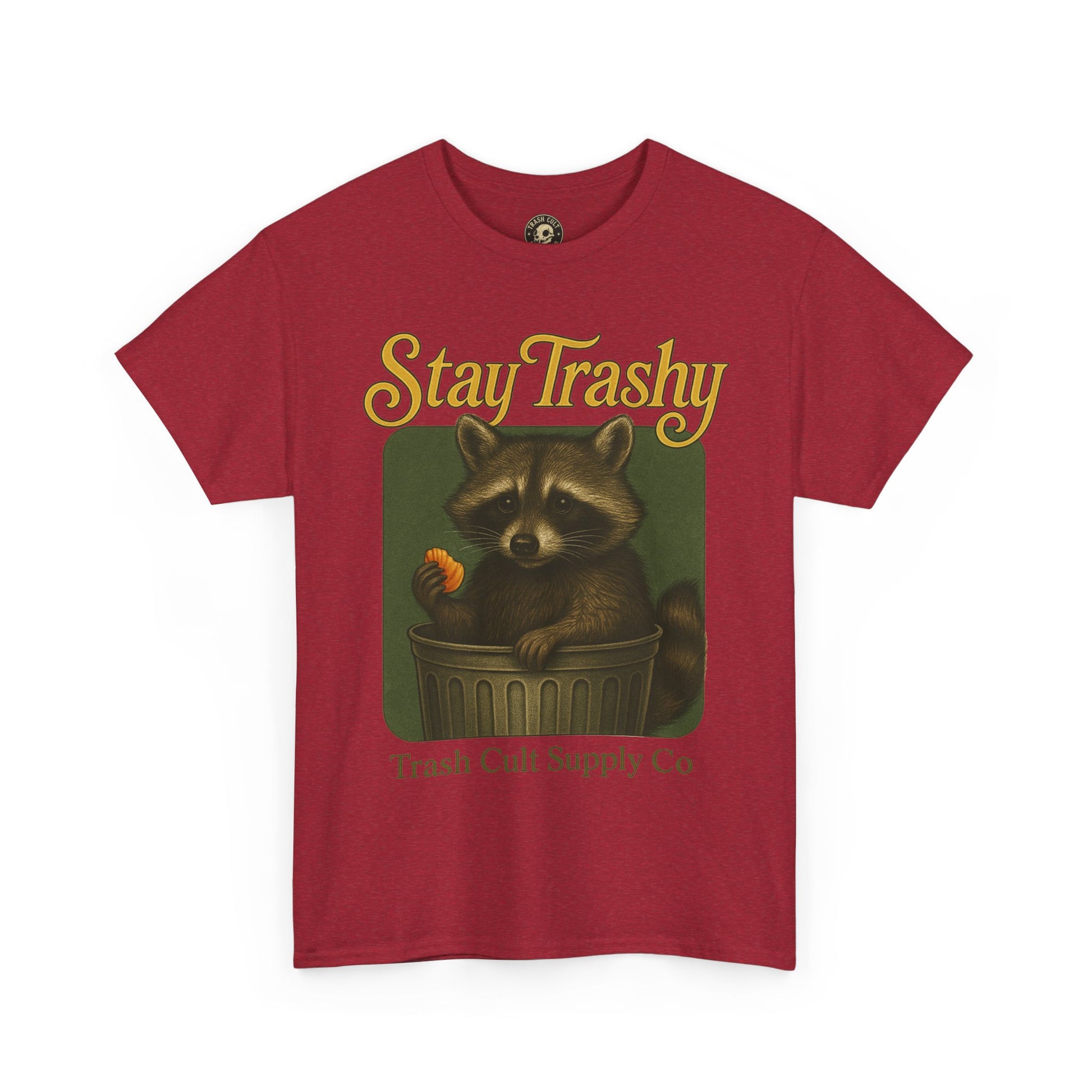 Stay Trashy Raccoon T-Shirt – Vintage-Style Cute Trash Panda | Trash Cult Supply Co | Gildan 5000