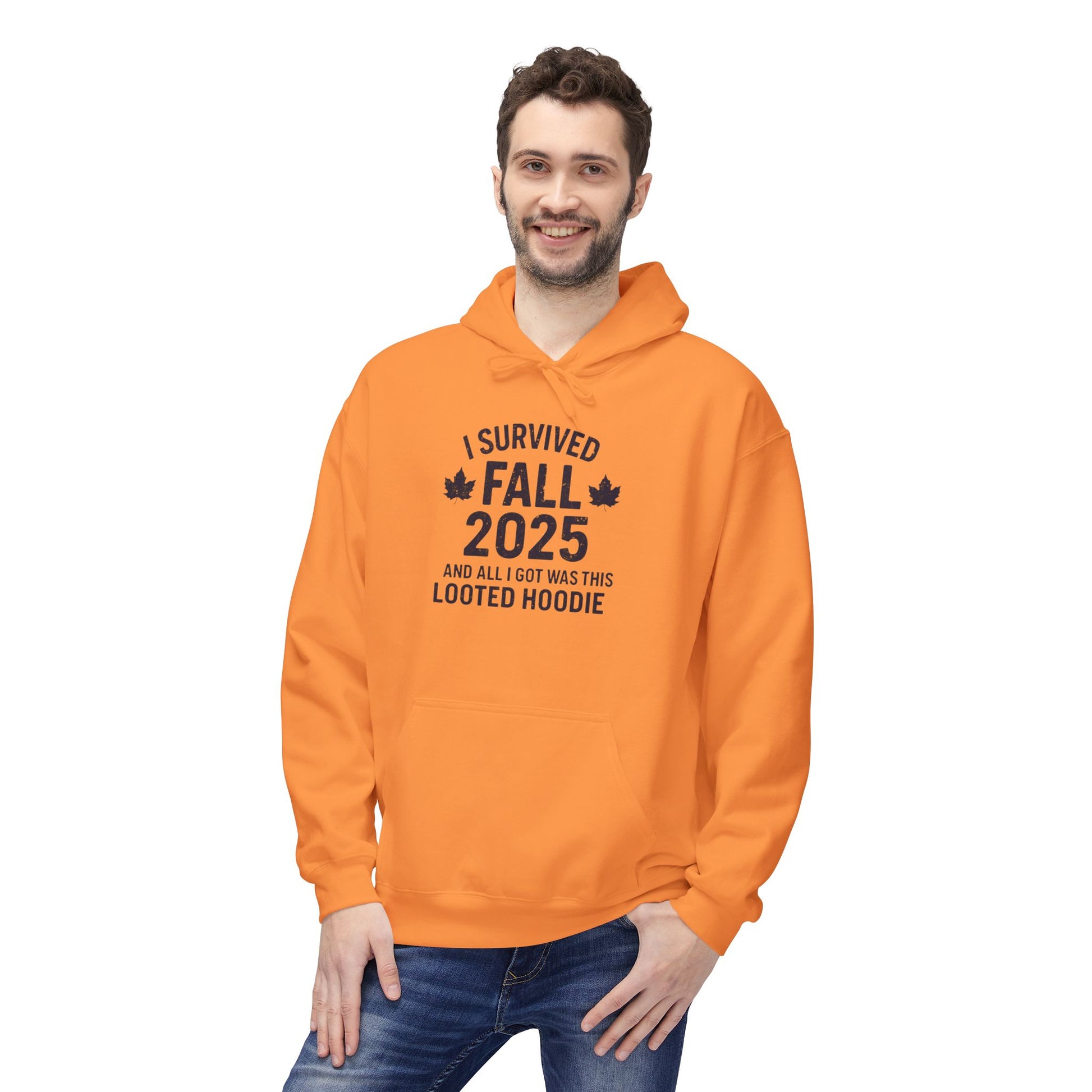 I Survived Fall 2025 Hoodie – Looted Hoodie Meme Sweatshirt – Fall of Humanity Collection – Trash Cult Supply Co.