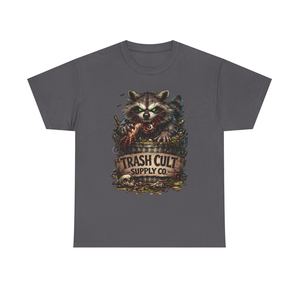 Raccoon 'Trash Cult Supply Co.' Graphic Tee — Vintage Grunge Animal Streetwear