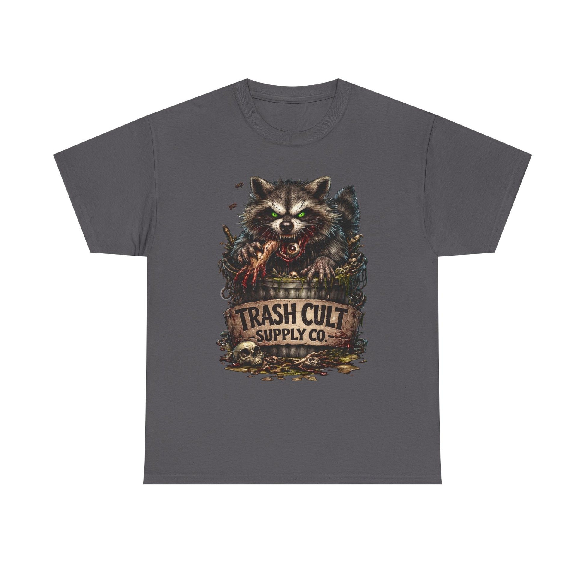 Raccoon 'Trash Cult Supply Co.' Graphic Tee — Vintage Grunge Animal Streetwear