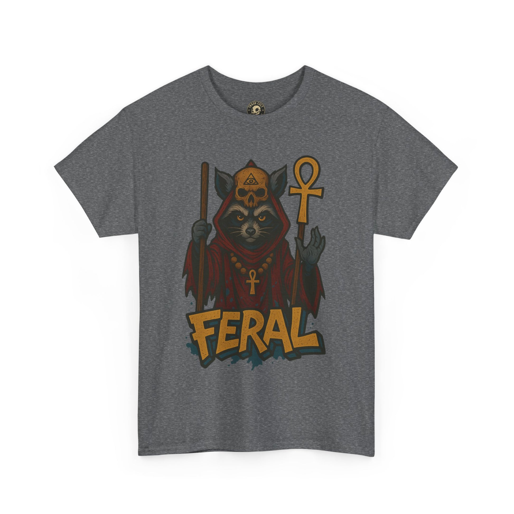 FERAL Raccoon Cult Leader Shirt – Graffiti Style Streetwear Tee | Bold Trashcore Design on Gildan 5000