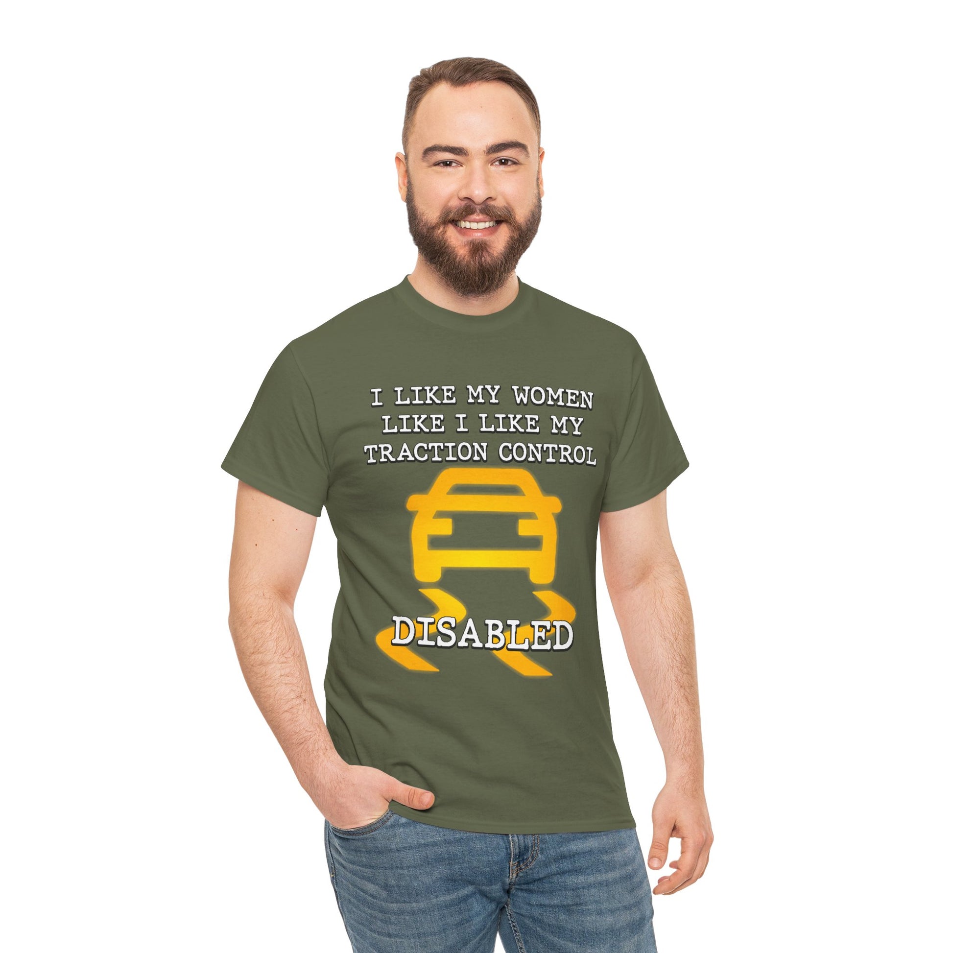 “Traction Control: Off. Standards: Lower.” Funny Car Meme T-Shirt