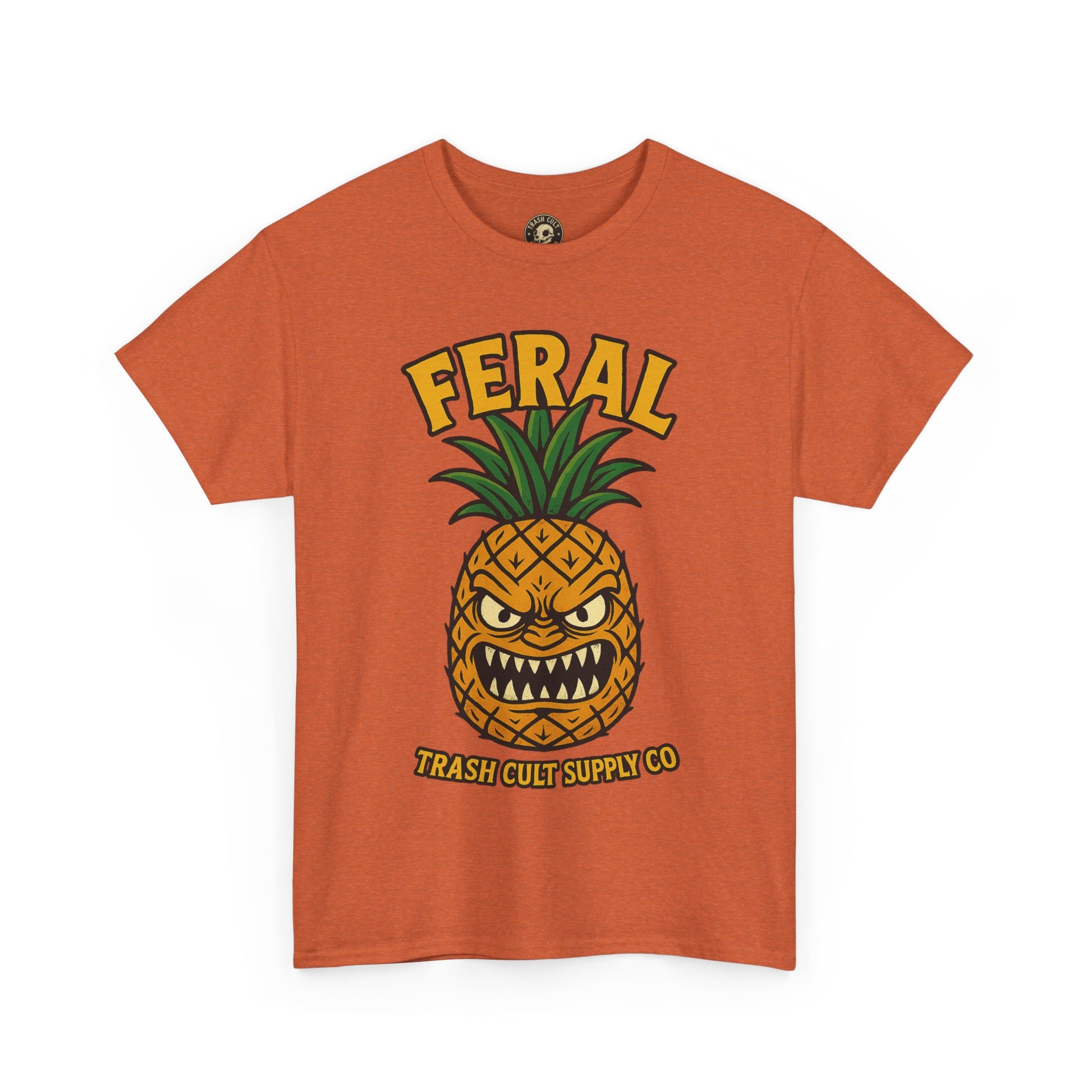 Feral Evil Pineapple Shirt – Aggressive Fruit Trashcore Tee – Gildan 5000 Unisex