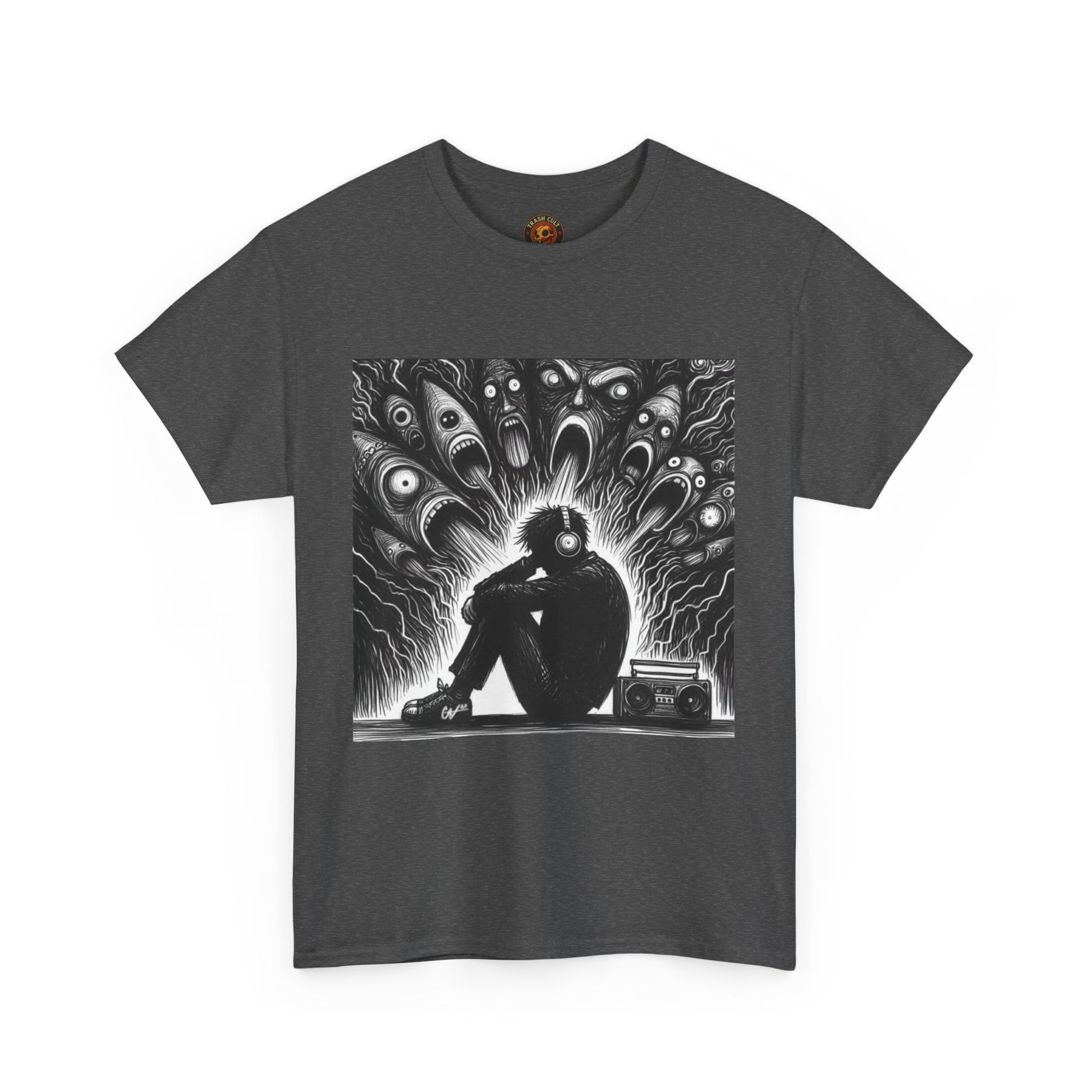 Xian Allen x Trash Cult Shirt – “Turn It Up Louder” | Screaming Chaos Headphones Tee