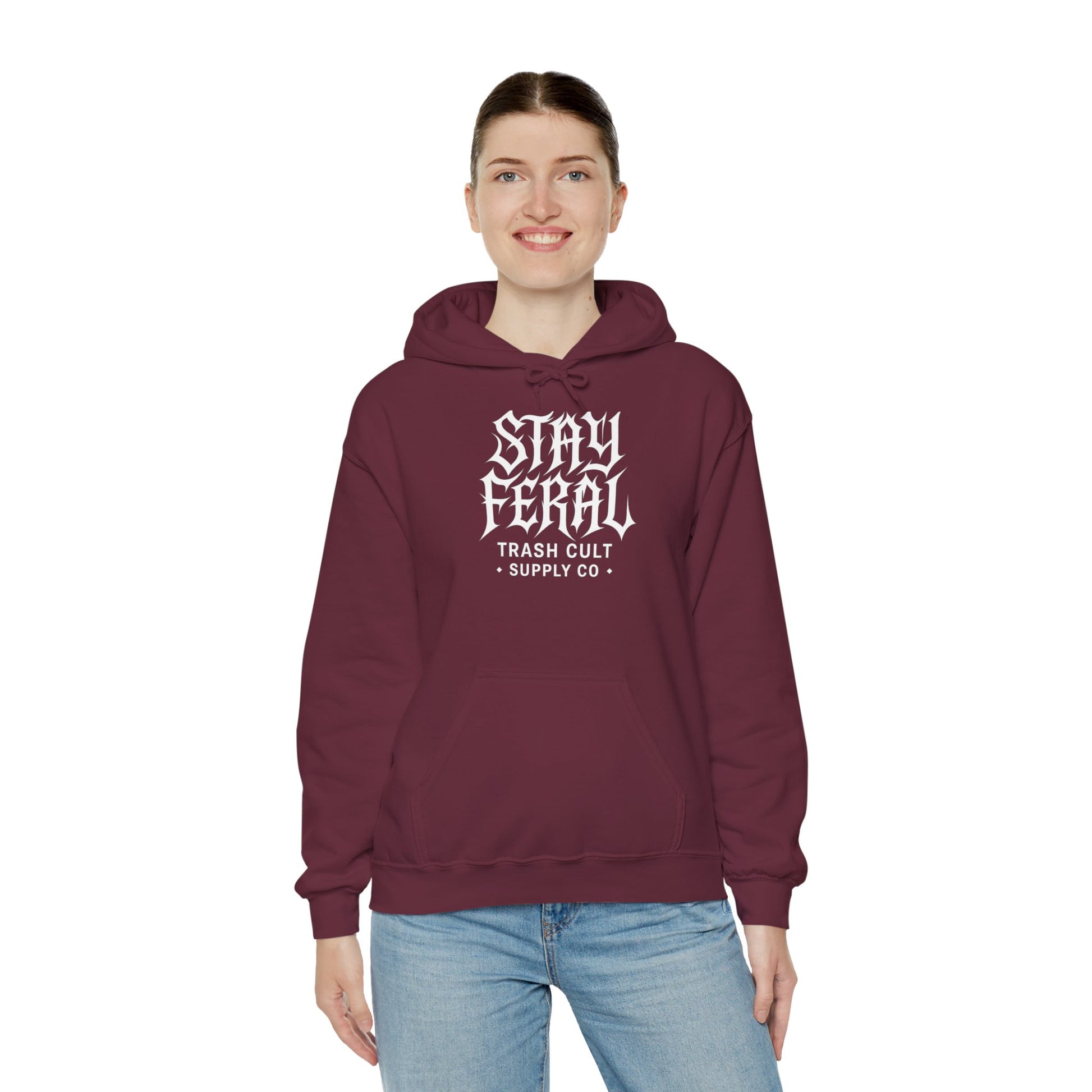 Stay Feral Gothic Hoodie – Trash Cult Supply Co Unisex Pullover