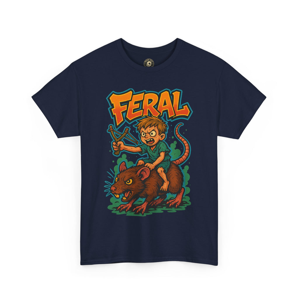 FERAL Graffiti Rat Rider T-Shirt – Bold New School Streetwear | Gildan 5000 Chaos Graphic Tee