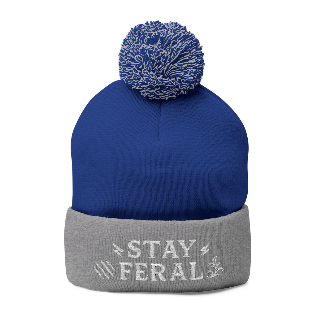 Stay Feral Pom-Pom Knit Cap, Cozy Winter Beanie, Embroidered Hats for Adventurers, Gift for Outdoorsy Friends, Stylish Cold Weather [...]