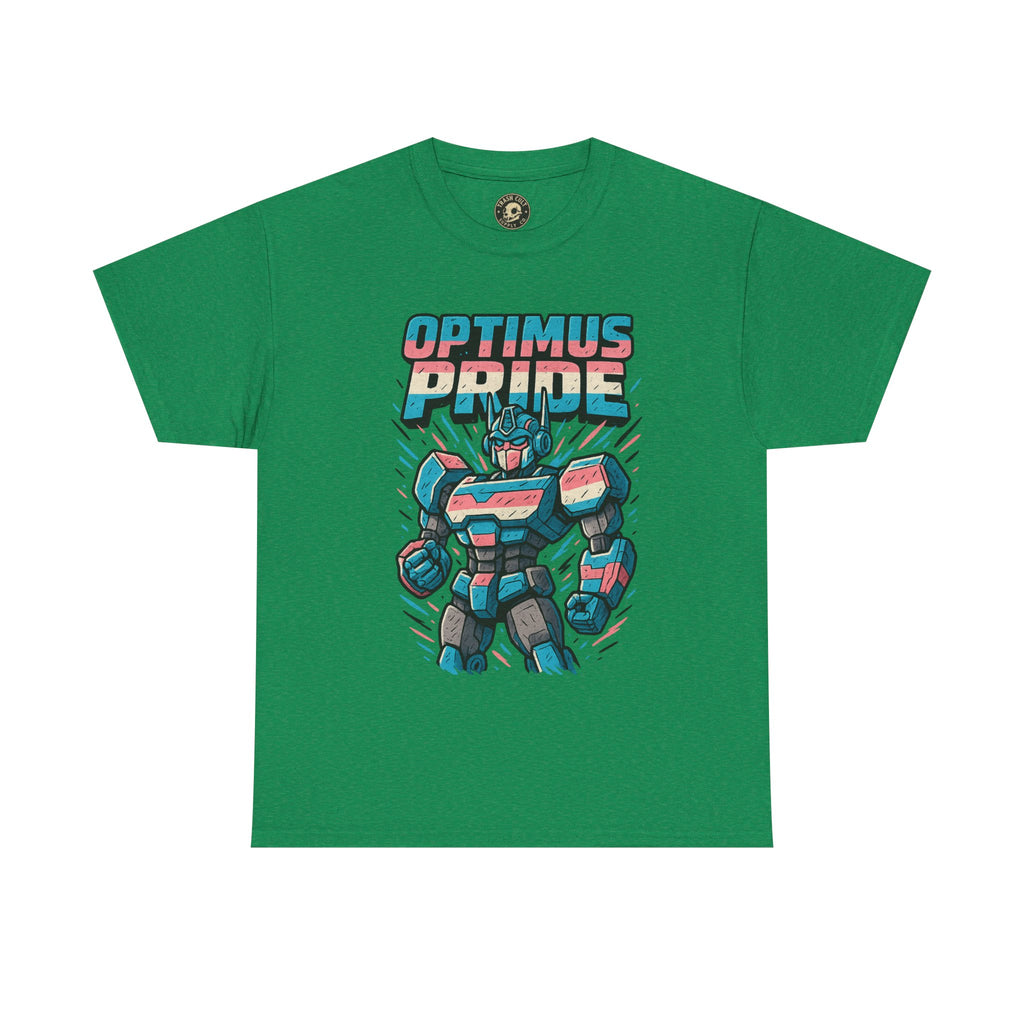 Optimus Pride T-Shirt – Funny Trans Mech LGBTQ+ Graphic Tee | Unisex Heavy Cotton Nerd Pride Shirt