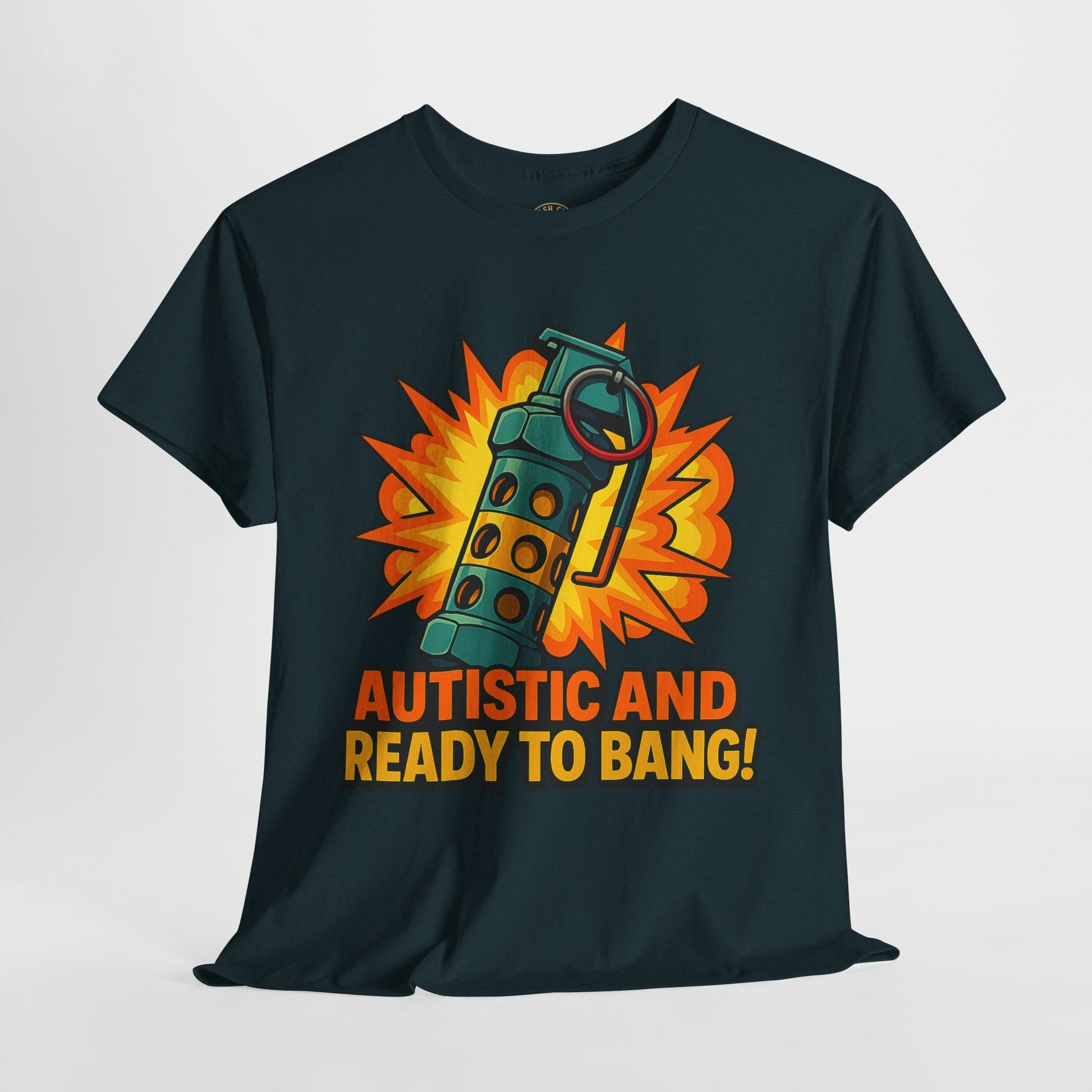 Autistic and Ready to Bang! Unisex Heavy Cotton Tee | Fun Graphic Tee, Autistic Pride, Gift for Autism Awareness, Casual Wear