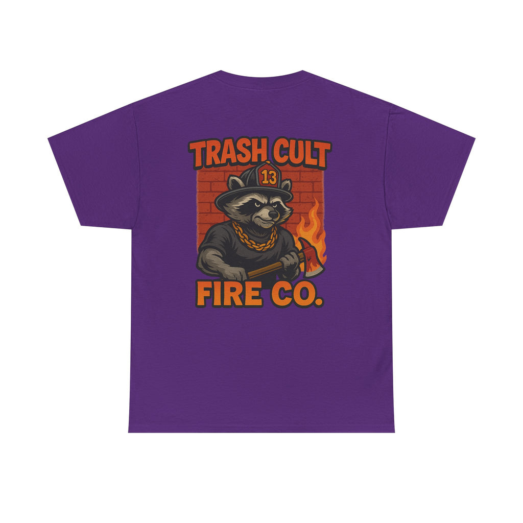 Trash Cult Fire Co. Unisex Tee - Quirky Raccoon Design, Fun Gift, Casual Wear, Firefighter Humor, Unique Apparel