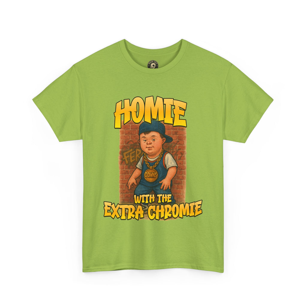 Homie with the Extra Chromie Shirt – Fun Supportive Tee for Down Syndrome Awareness – Gildan 5000