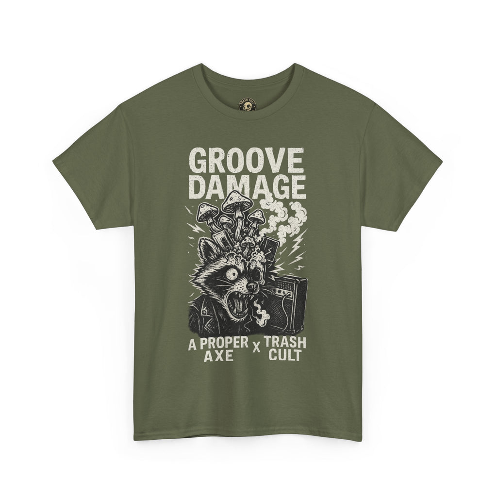 Groove Damage T-Shirt – A Proper Axe x Trash Cult Collab – Stoner Groove Punk Shirt