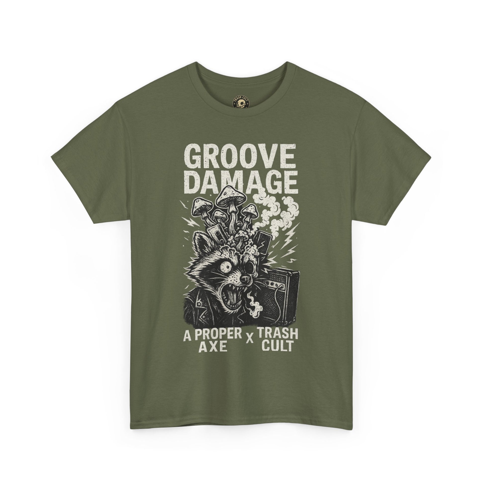 Groove Damage T-Shirt – A Proper Axe x Trash Cult Collab – Stoner Groove Punk Shirt