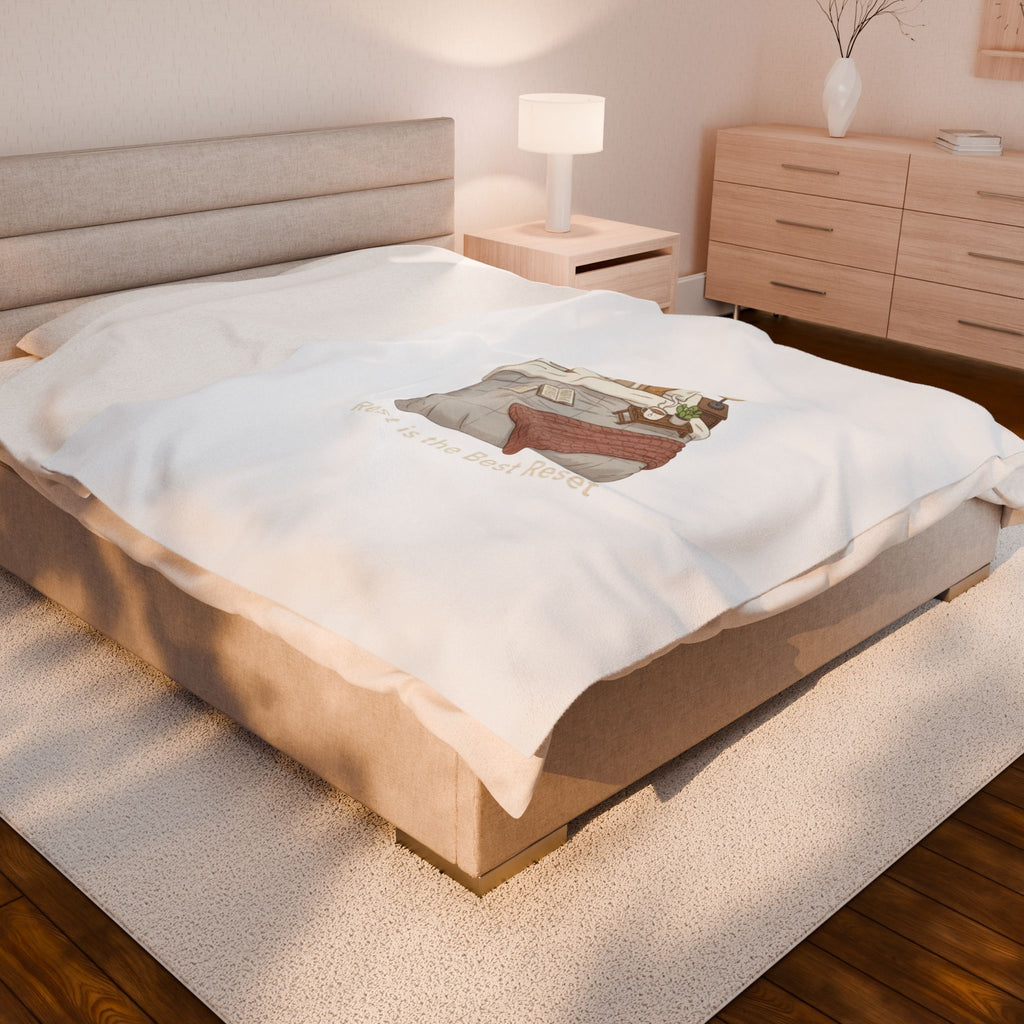 Rest Is the Best Rehab Velveteen Blanket | sleepy humor, nap club
