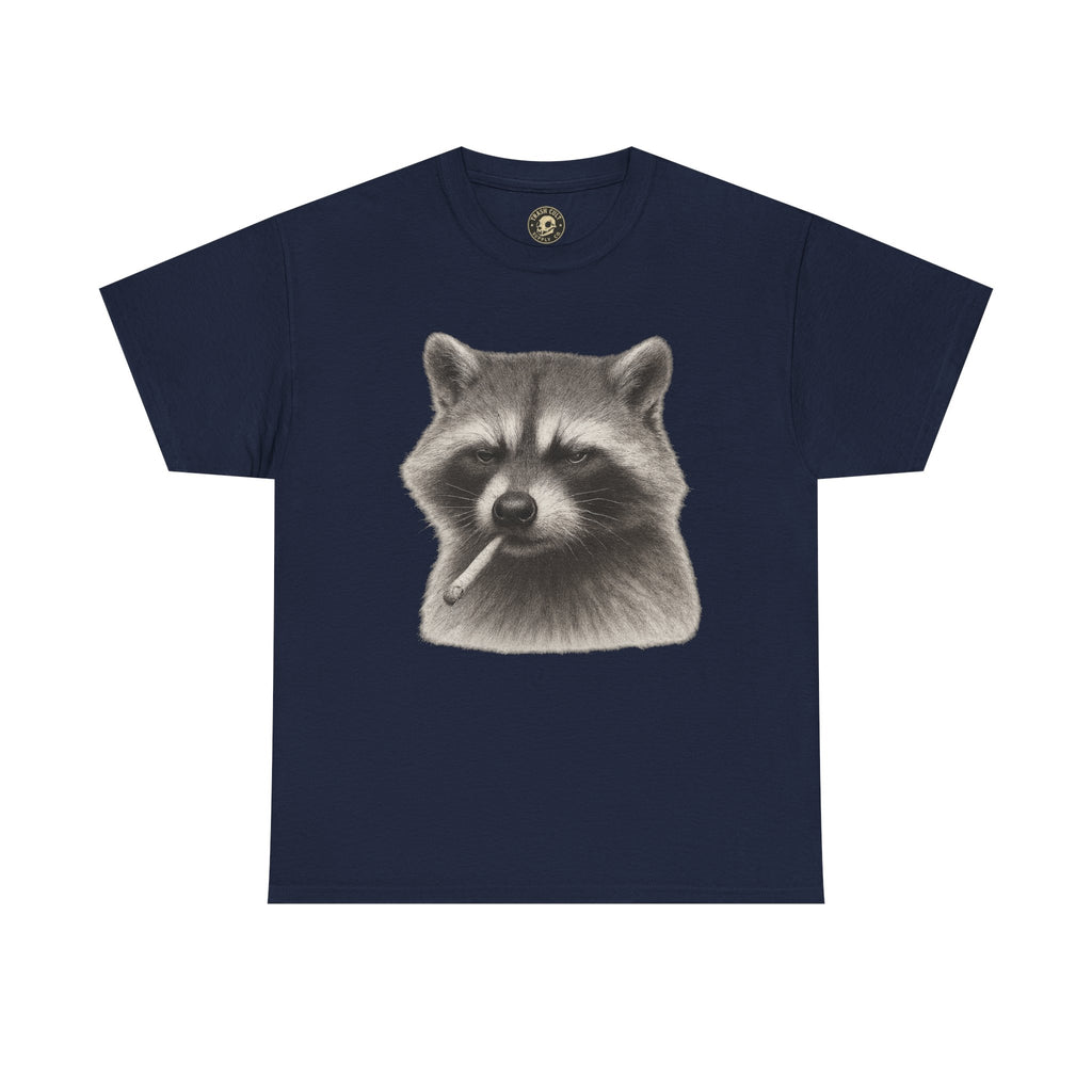 Dirty Harry Raccoon Halftone Shirt – Soft Grit Aesthetic, Smoking Trash Panda Graphic Tee
