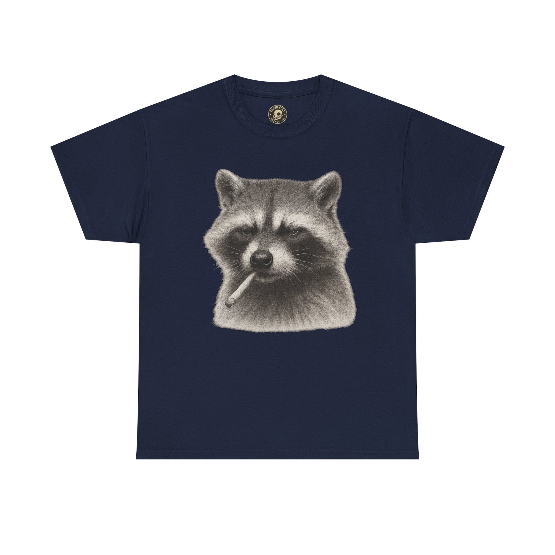 Dirty Harry Raccoon Halftone Shirt – Soft Grit Aesthetic, Smoking Trash Panda Graphic Tee